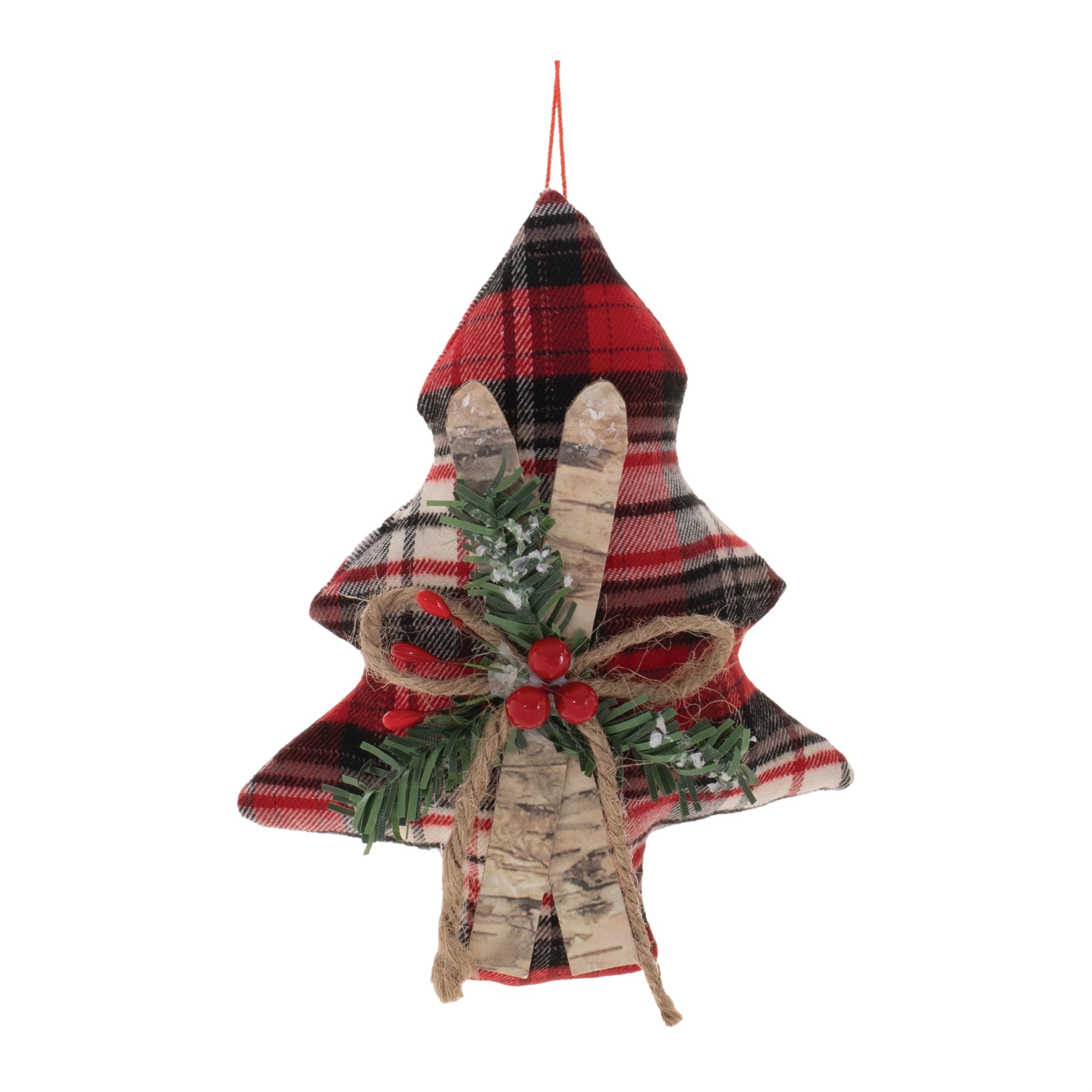 Tree w/Skies Ornament 6”H Polyester