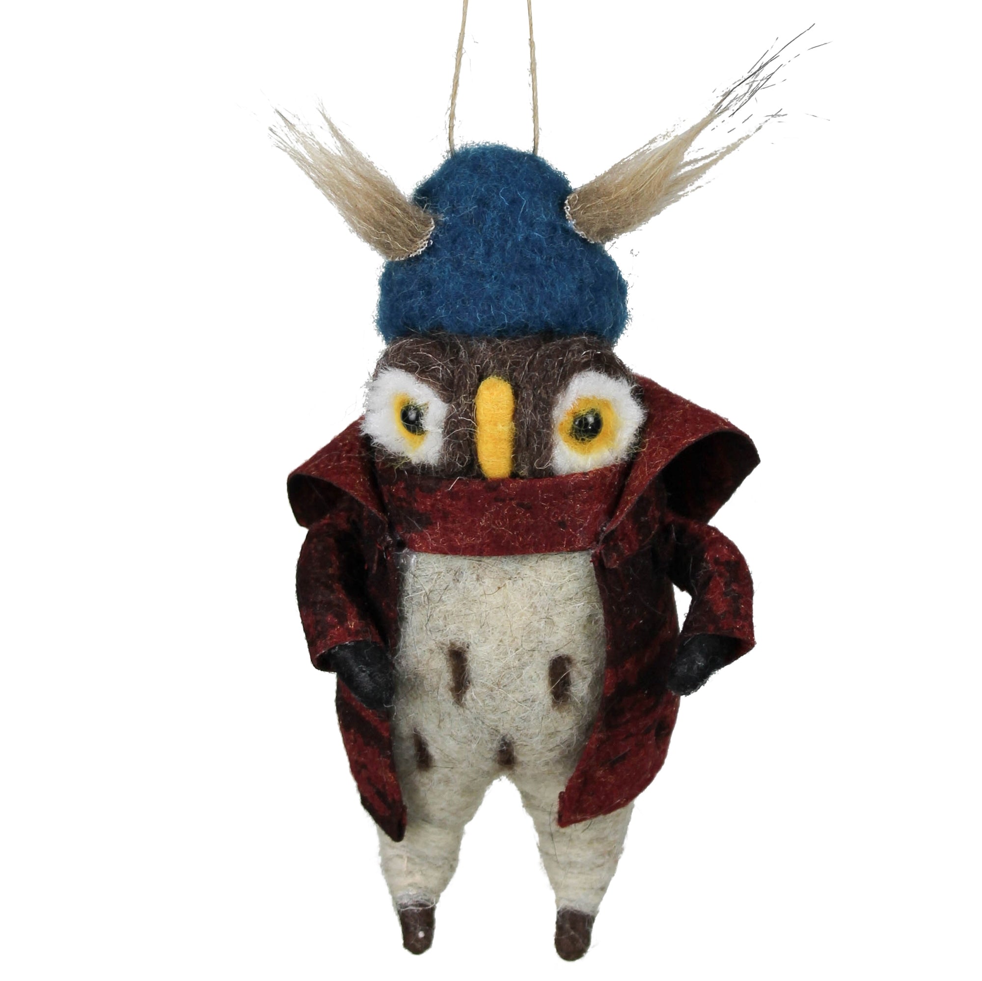Horned Owl Ornament, Felt