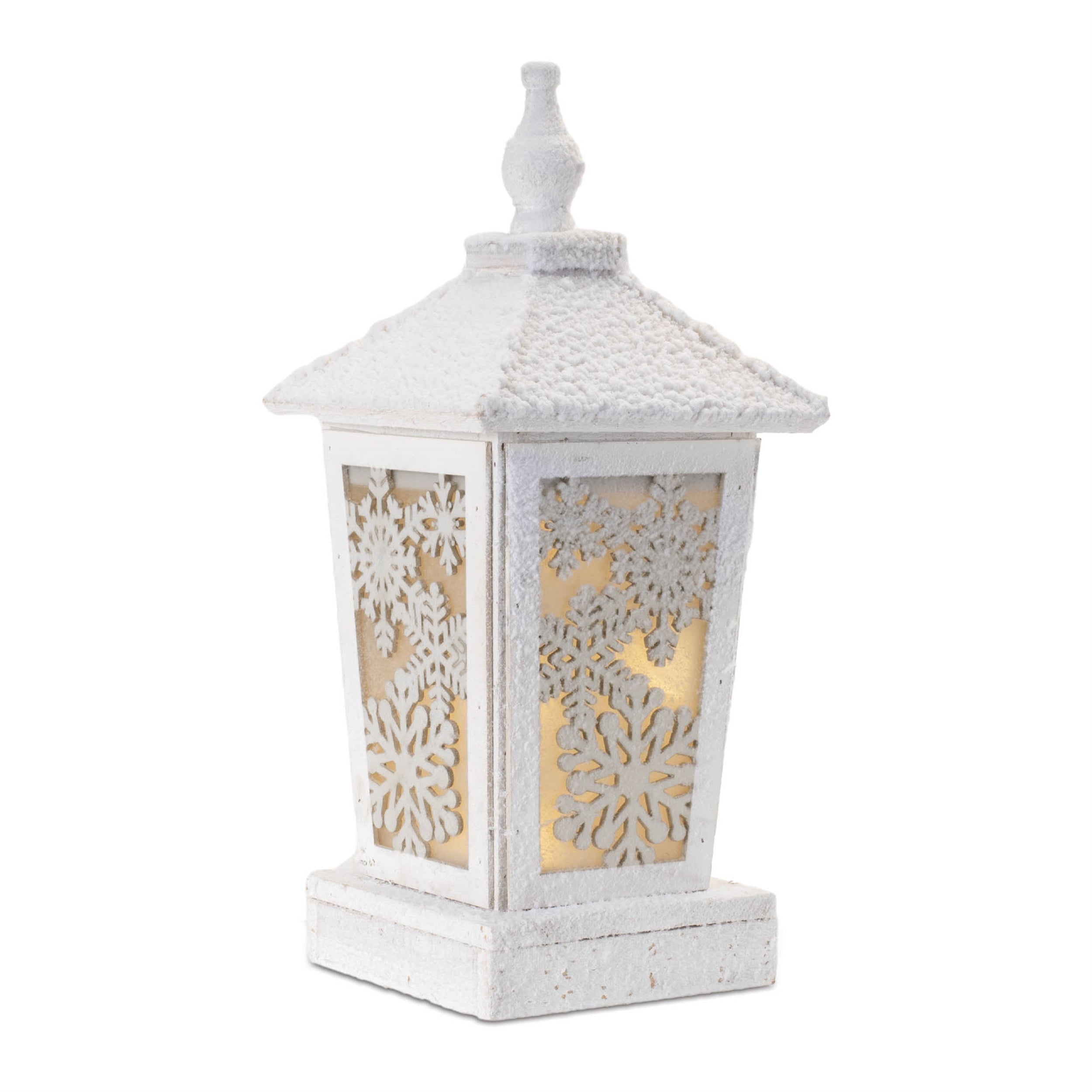 Lantern 16.5"H Wood 3 AA Batteries Not Included/USB Cord Included