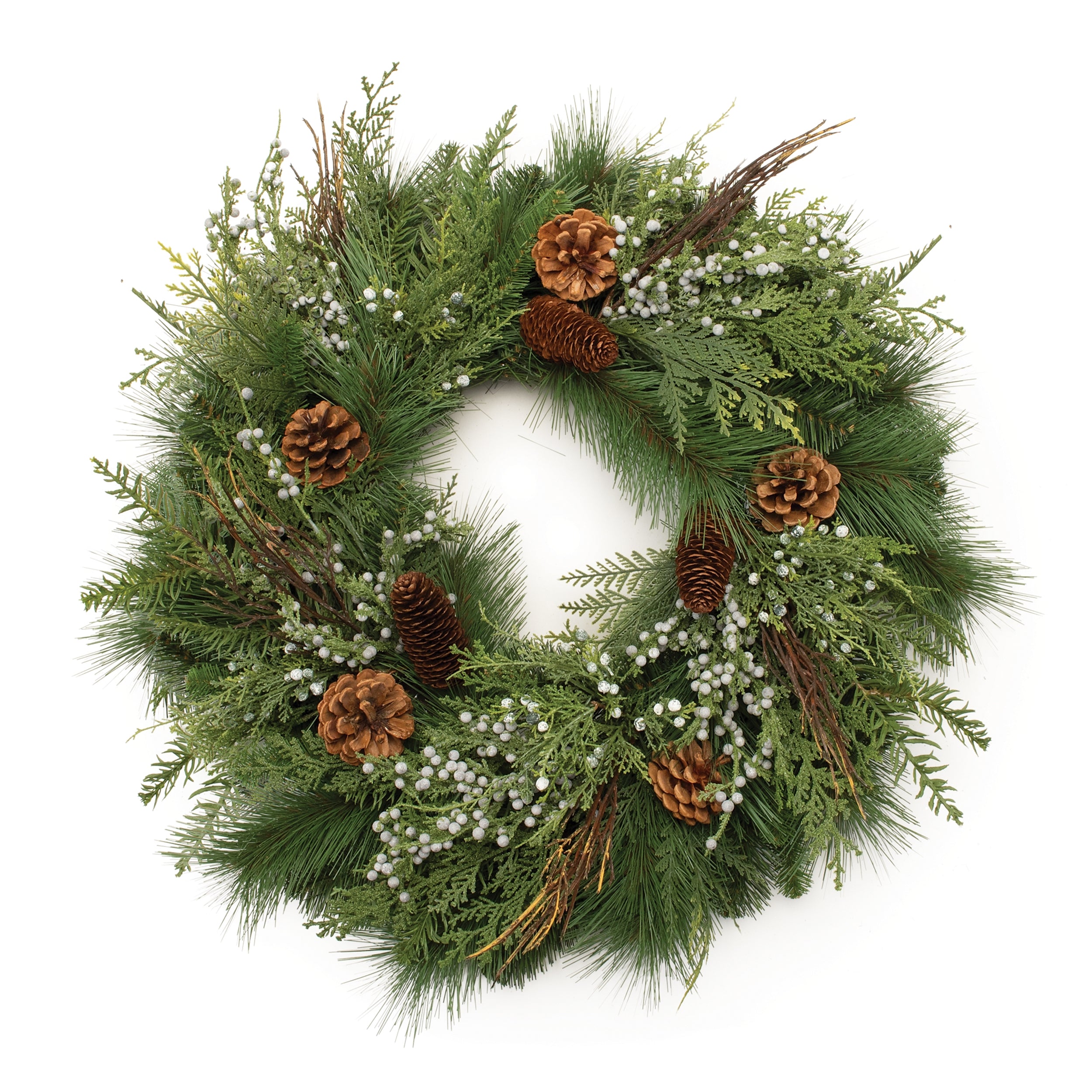 Mixed Pine Wreath 24”D PVC