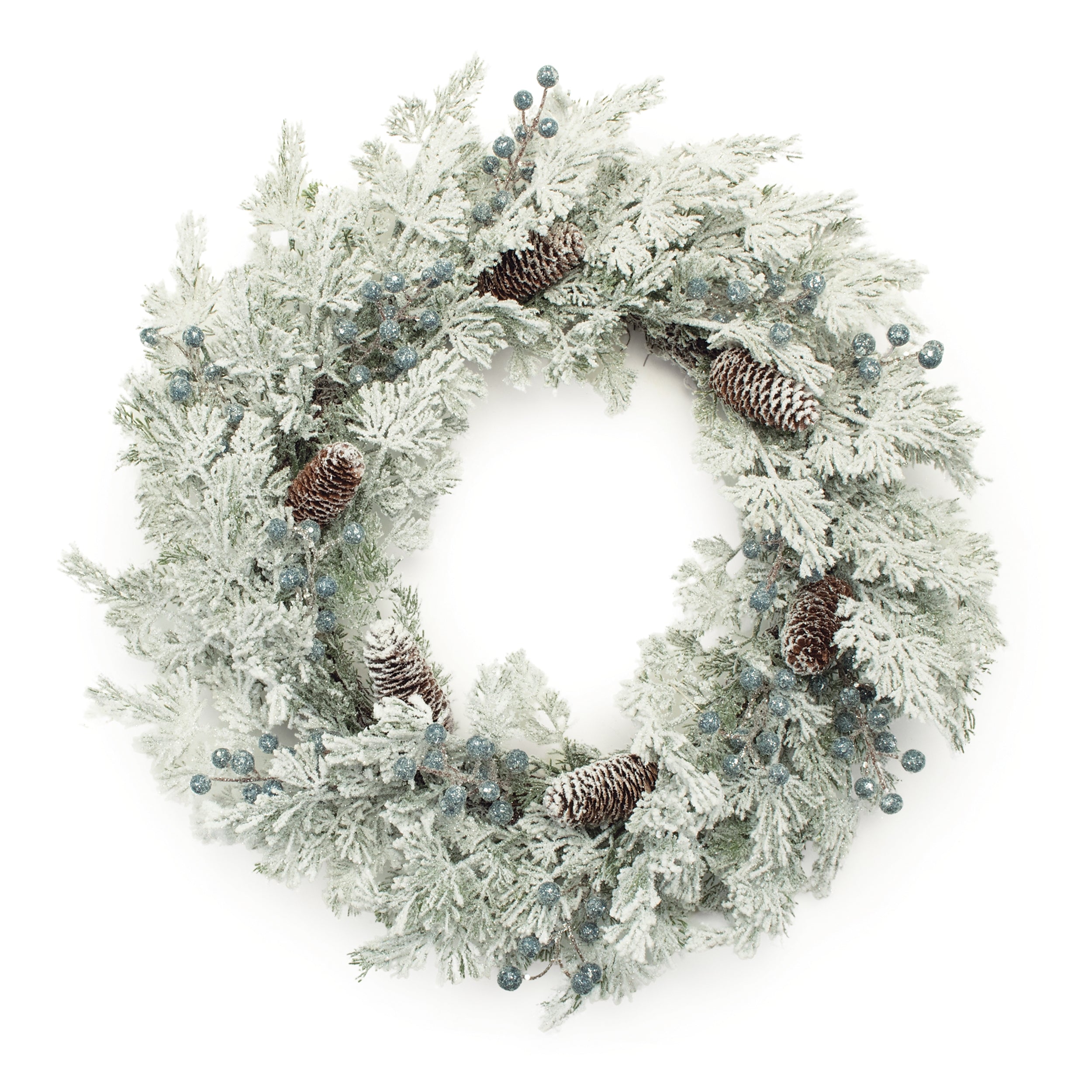 Flocked Pine Wreath 24”D