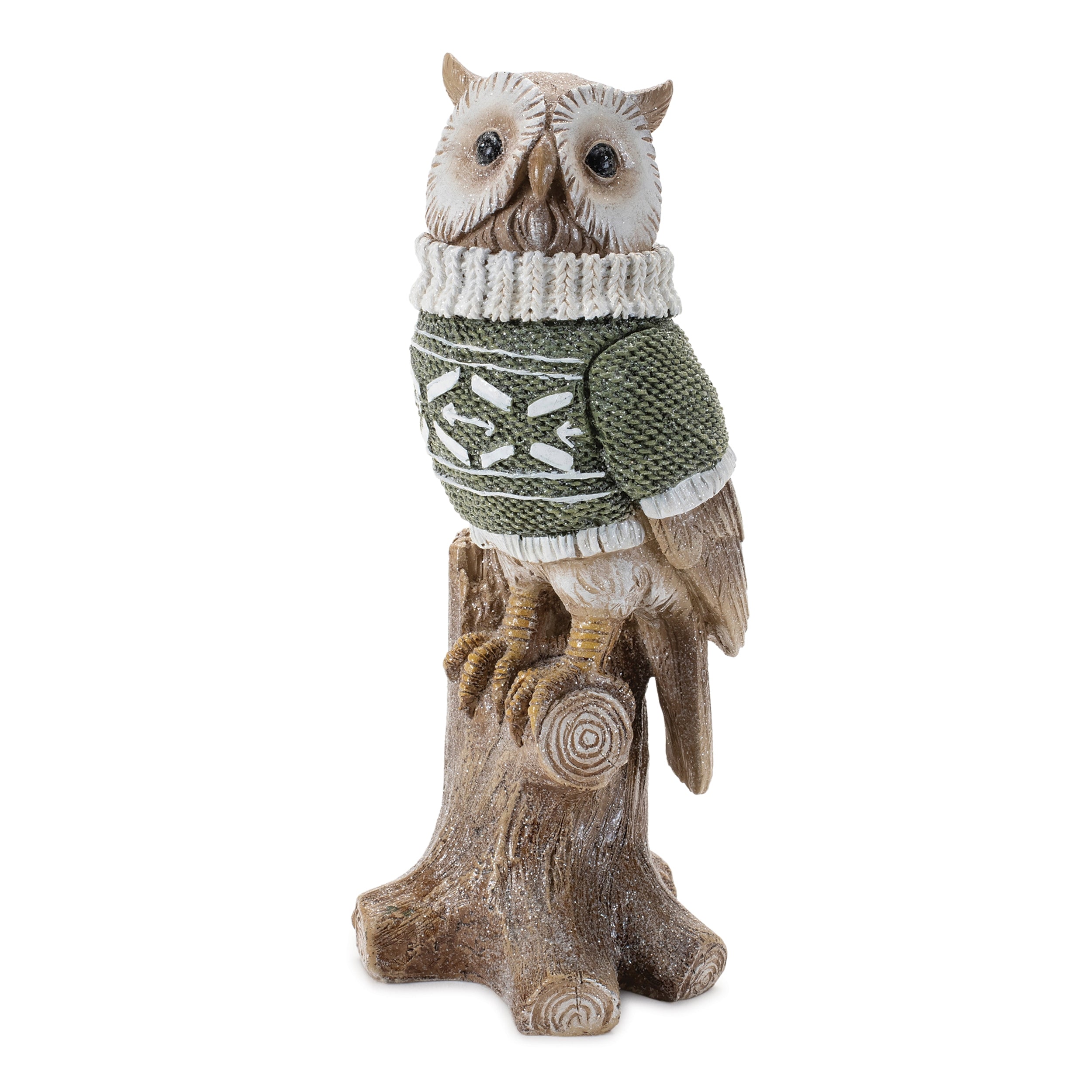 Owl w/Sweater 8”H Resin