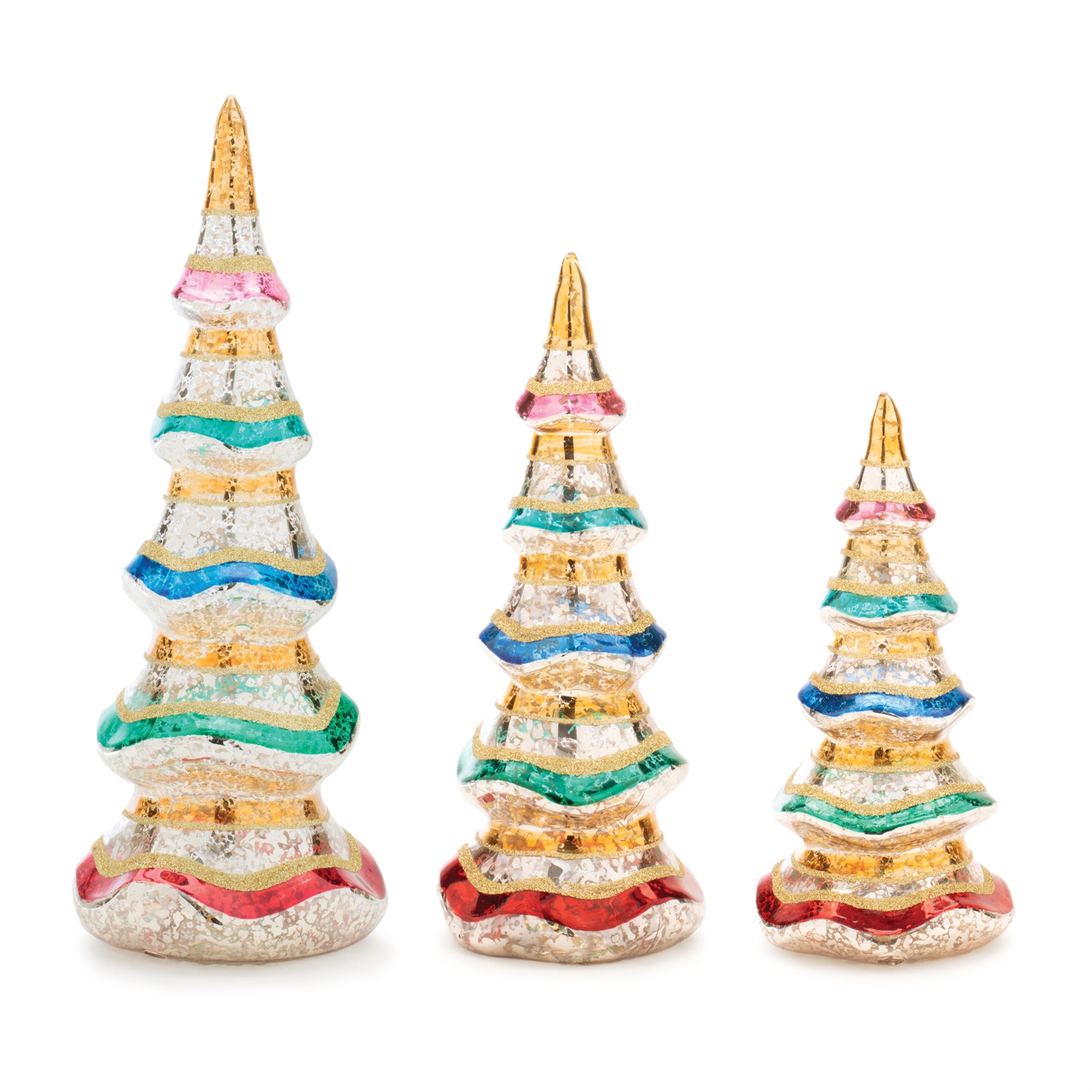 Tree (Set of 3) 7.5"H, 9.5"H, 11.5"H Glass
