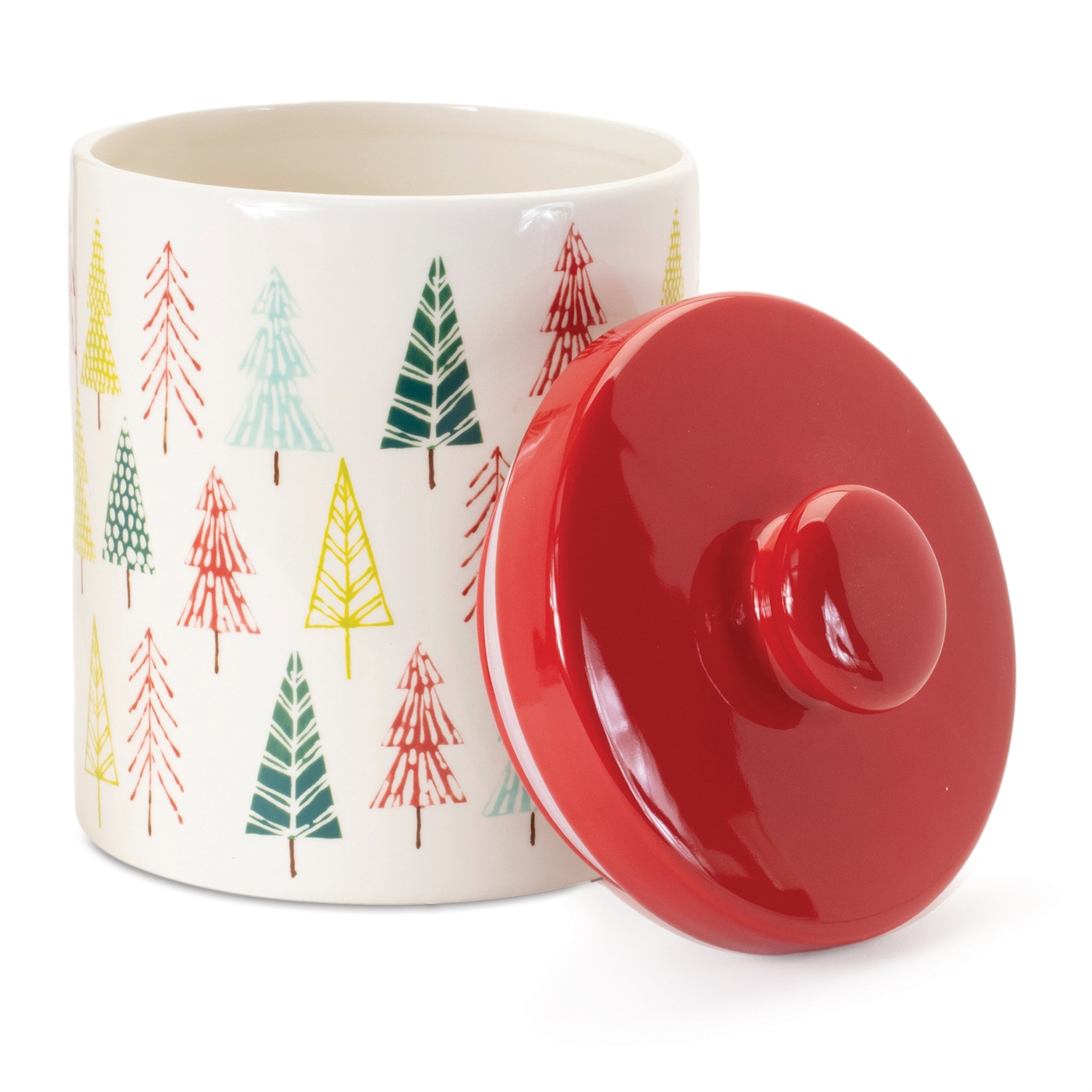 Cookie Jar w/Tree Pattern 7"D x 10"H Ceramic