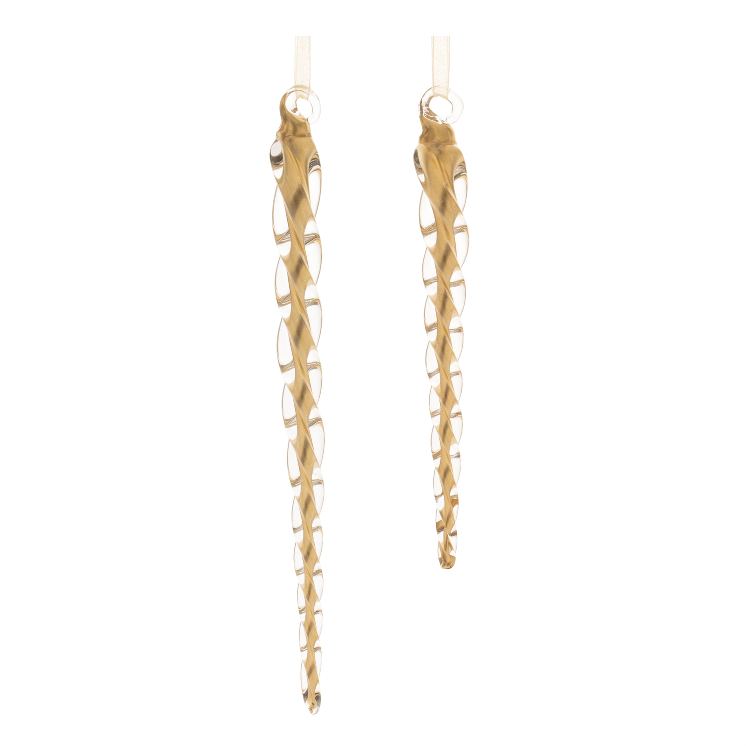 Icicle Ornament (Set of 2) 6.5"H, 8.5"H Glass