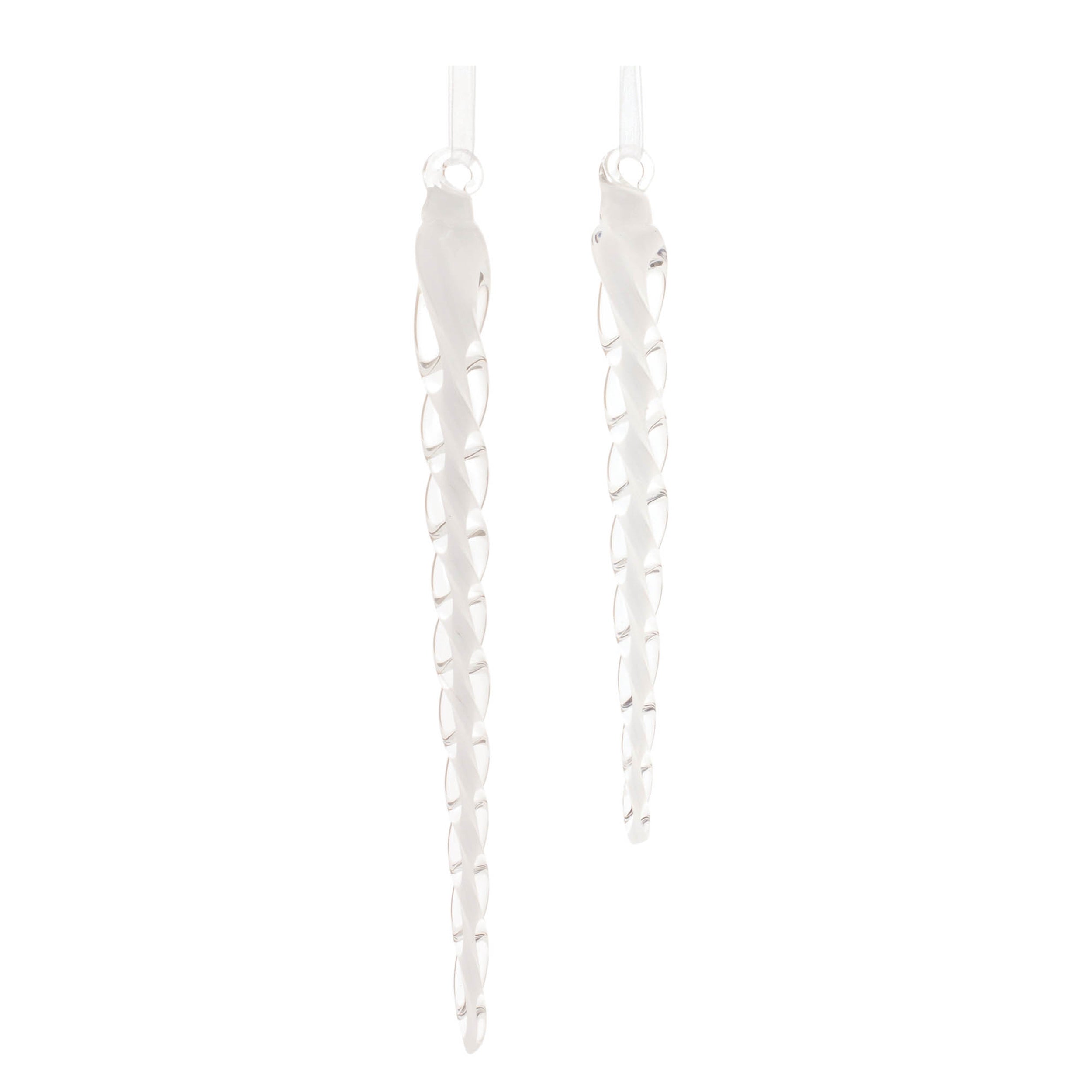 Icicle Ornament (Set of 12) 6.5"H, 8.5"H Glass