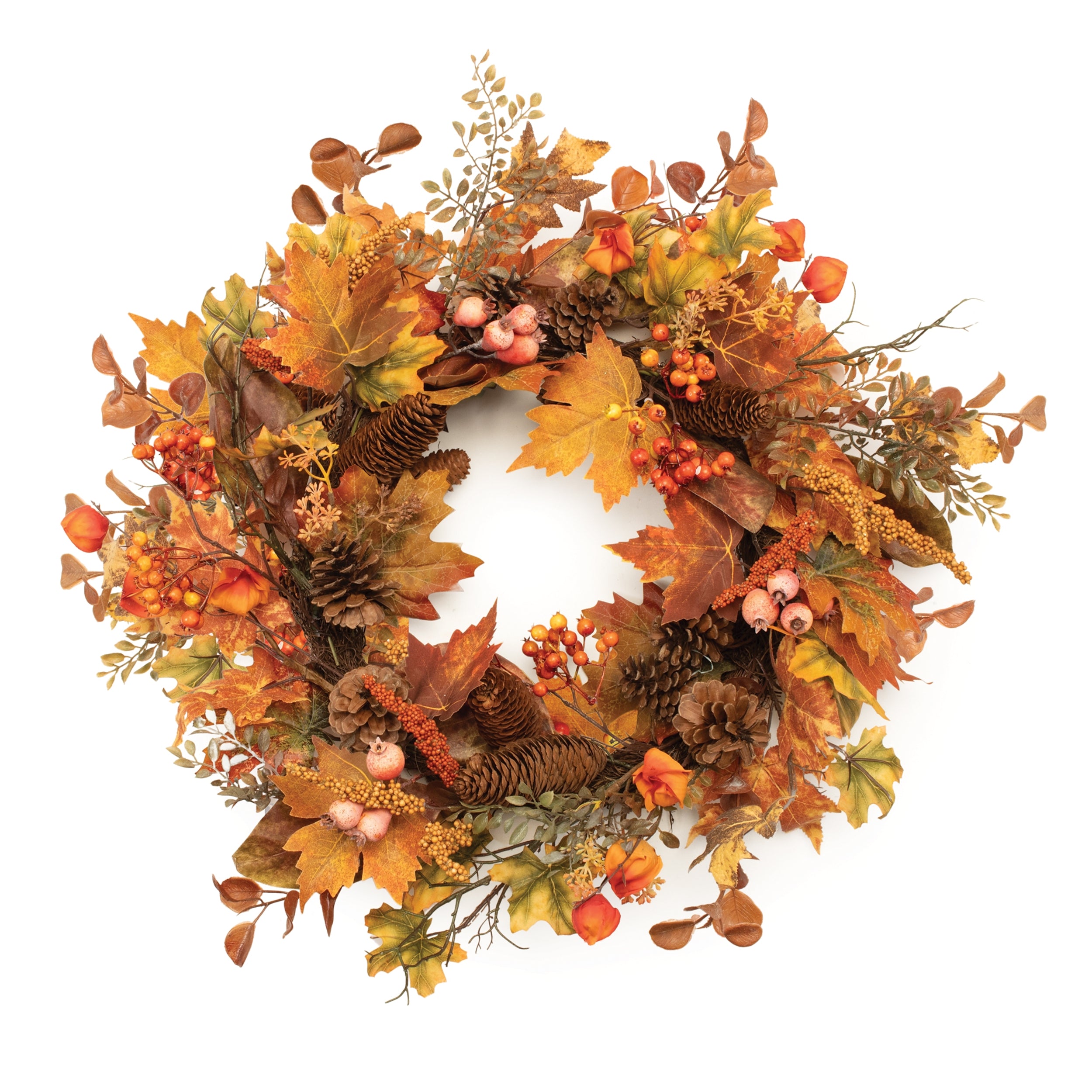 Mixed Fall Wreath 26.5”D Polyester