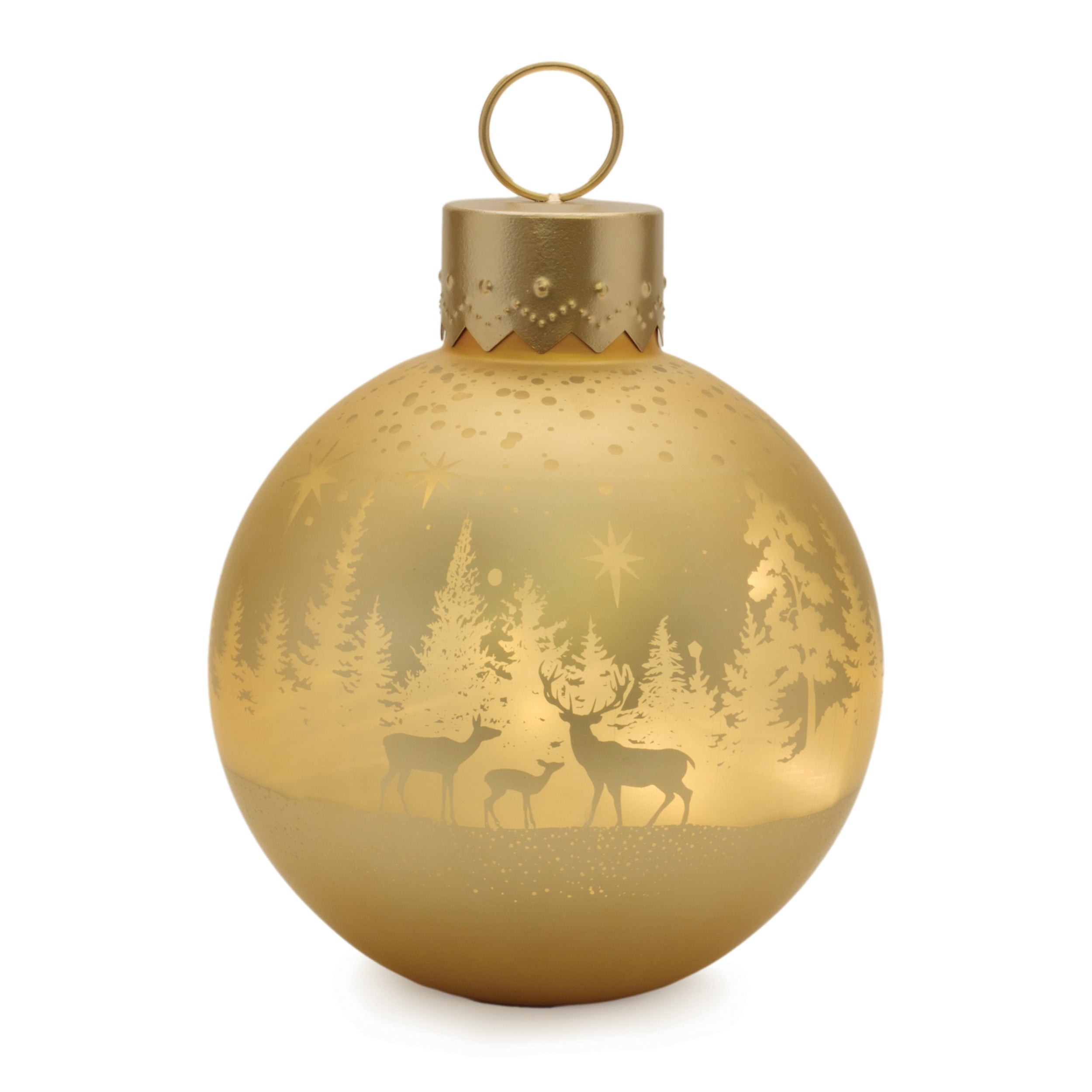 LED Ornament Décor 9.5"D x 11"H Glass 3 AAA Batteries Not Included