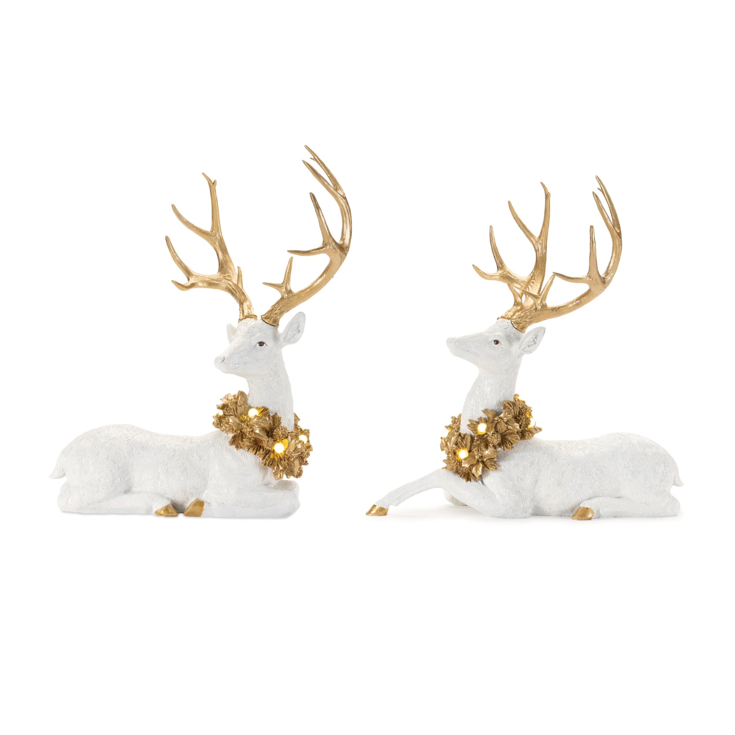 LED Deer (2 Asst) 16"L x 20"H, 19.5"L x 20"H Resin 3 AA Batteries Not Included