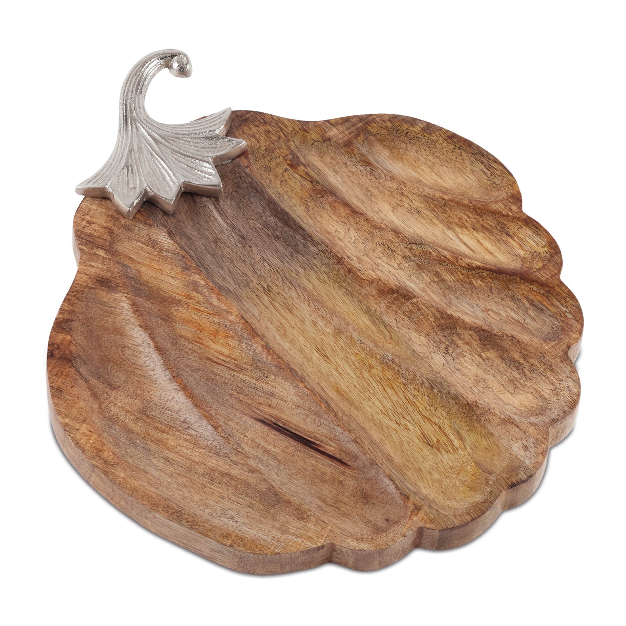 Pumpkin Plate 15.75"L x 13"W x 1.75"H Wood/Aluminum