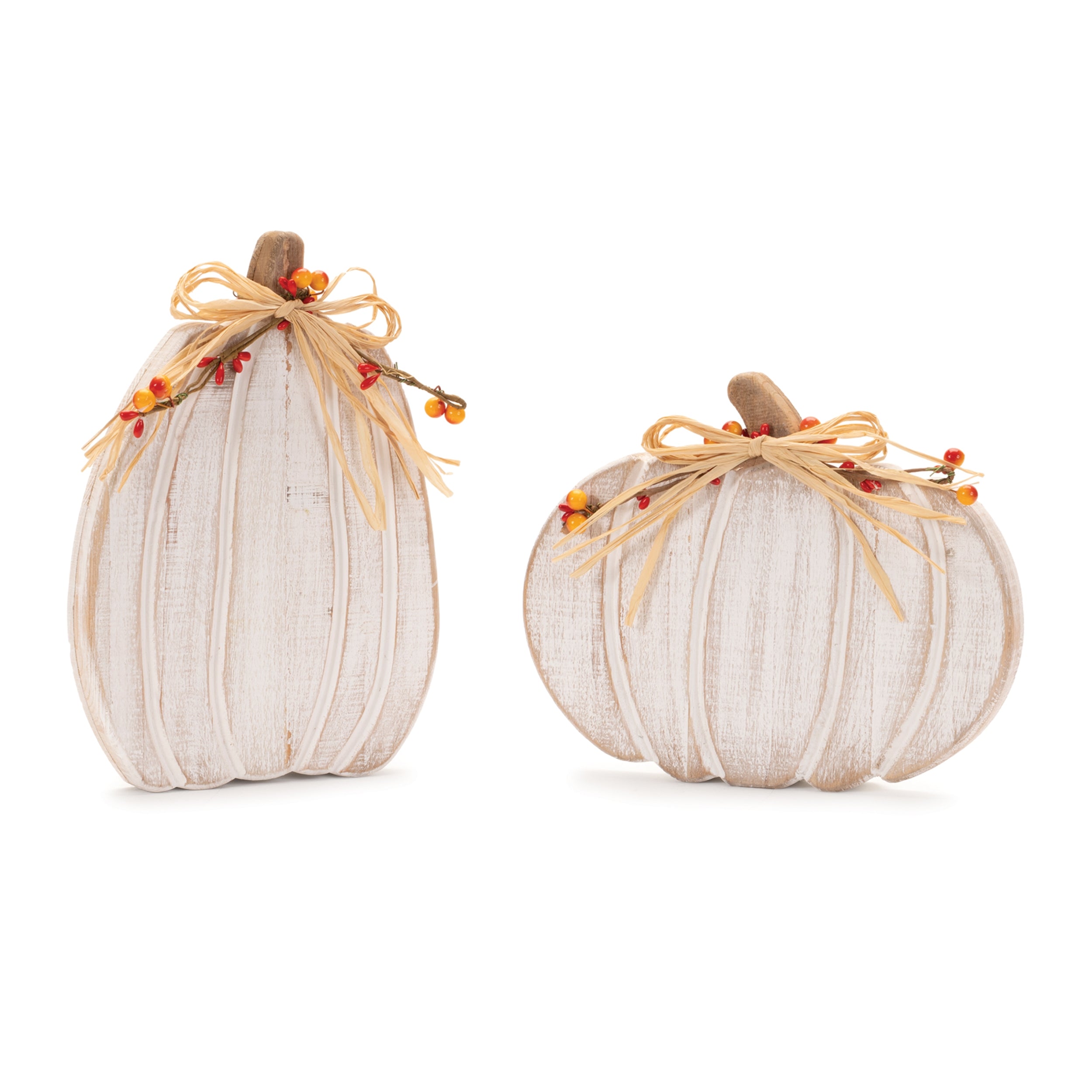 Pumpkin (2 Asst) 7.5"H, 10.5"H Wood