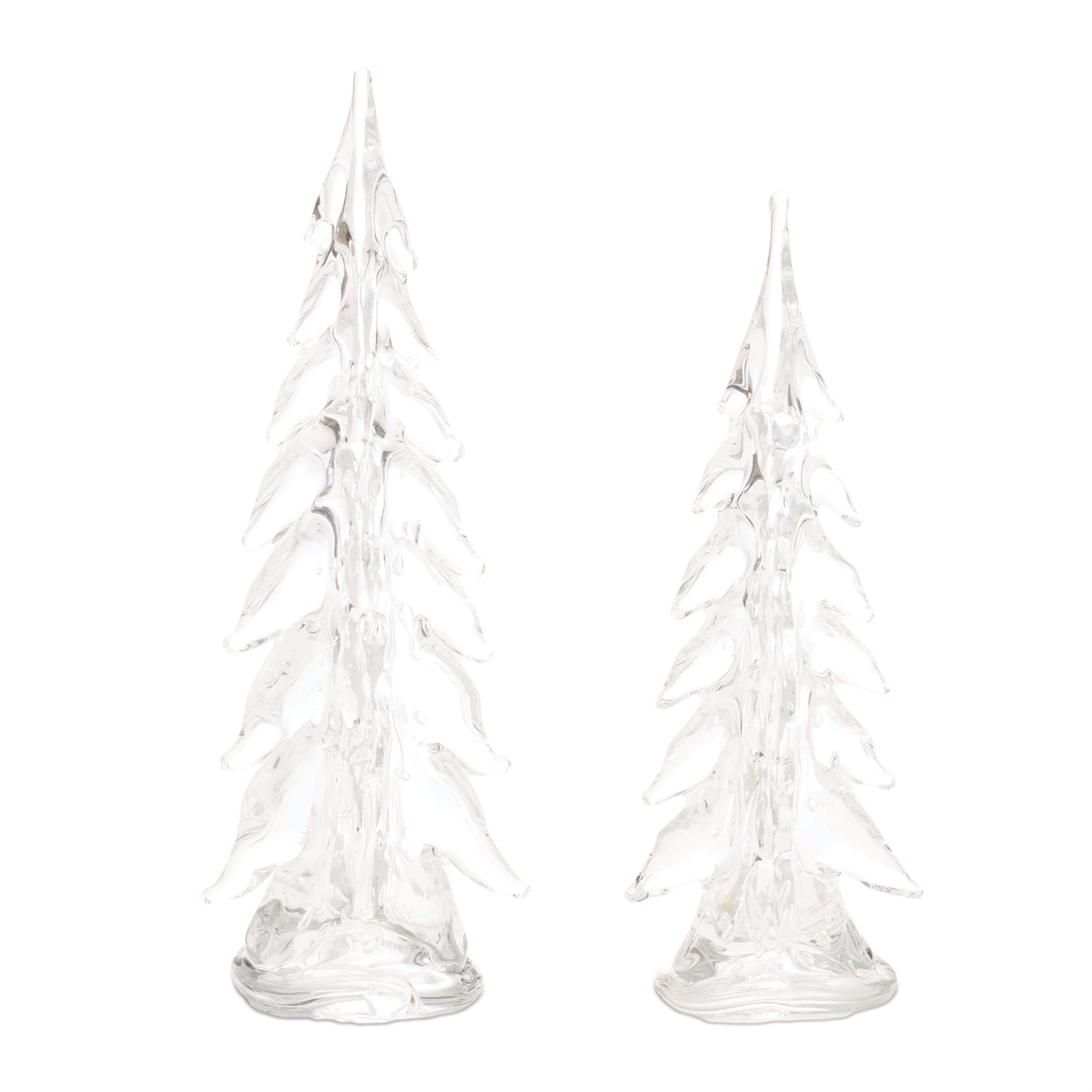 Tree (Set of 2) 12"H, 14"H Glass