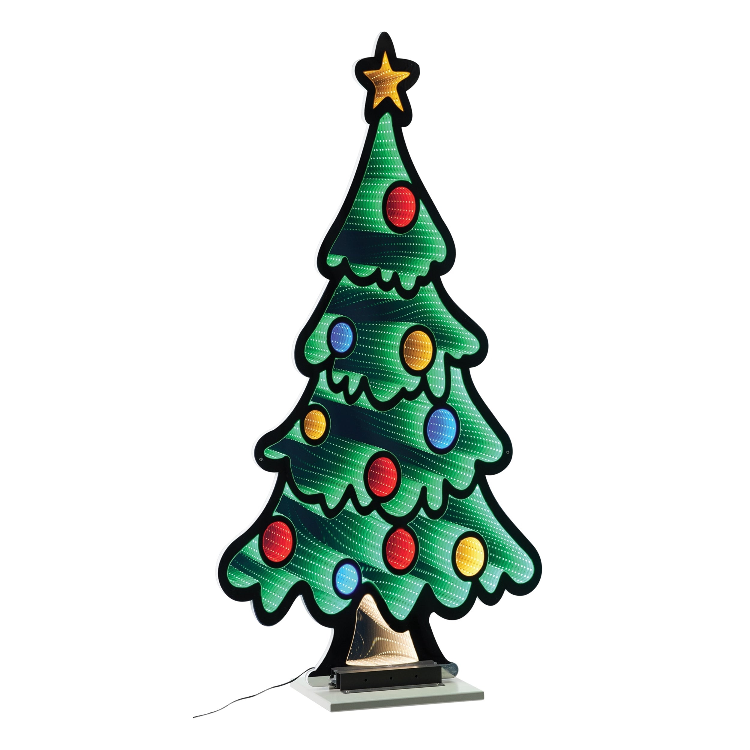 Tree w/Ornament Infinity Light 47”H Acrylic UL Plug