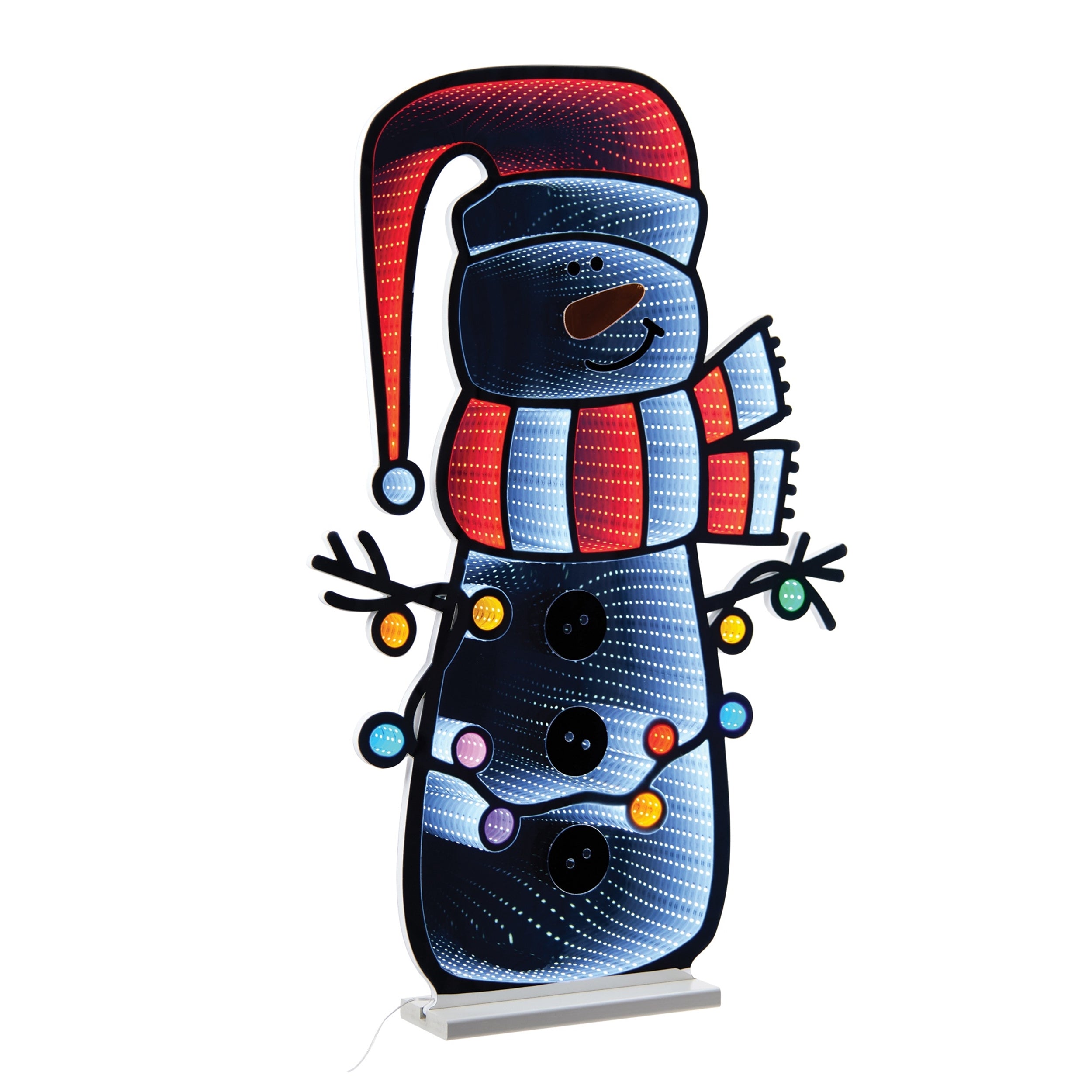Snowman w/Lights Infinity Light 35”H Acrylic UL Plug