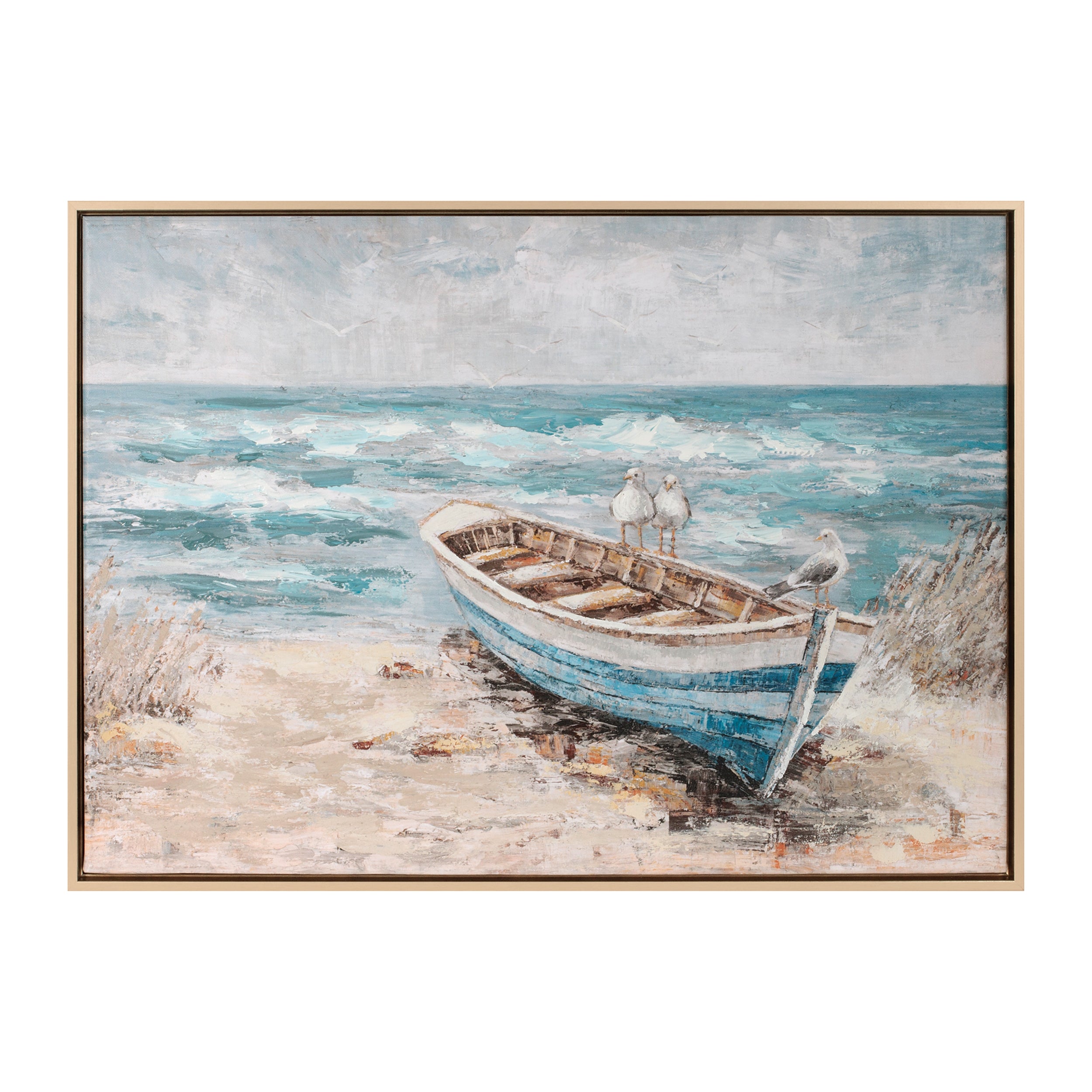 Framed Oceanscape Canvas 28"L x 20"H Canvas/Wood