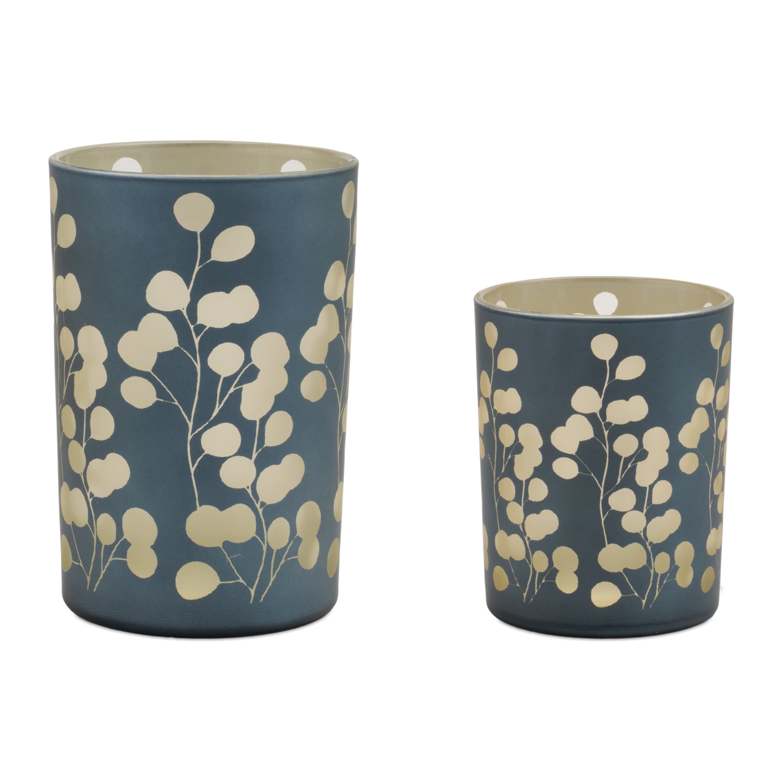Candle Holder (Set of 2) 3.75"D x 5"H, 4.5"D x 7"H Glass