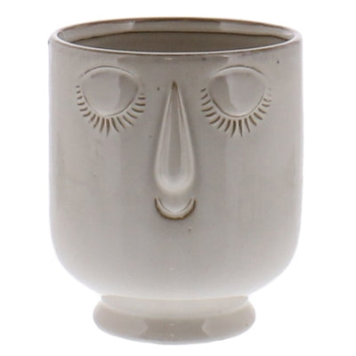 Celia Cachepot, White, Ceramic - Lrg - Fancy White