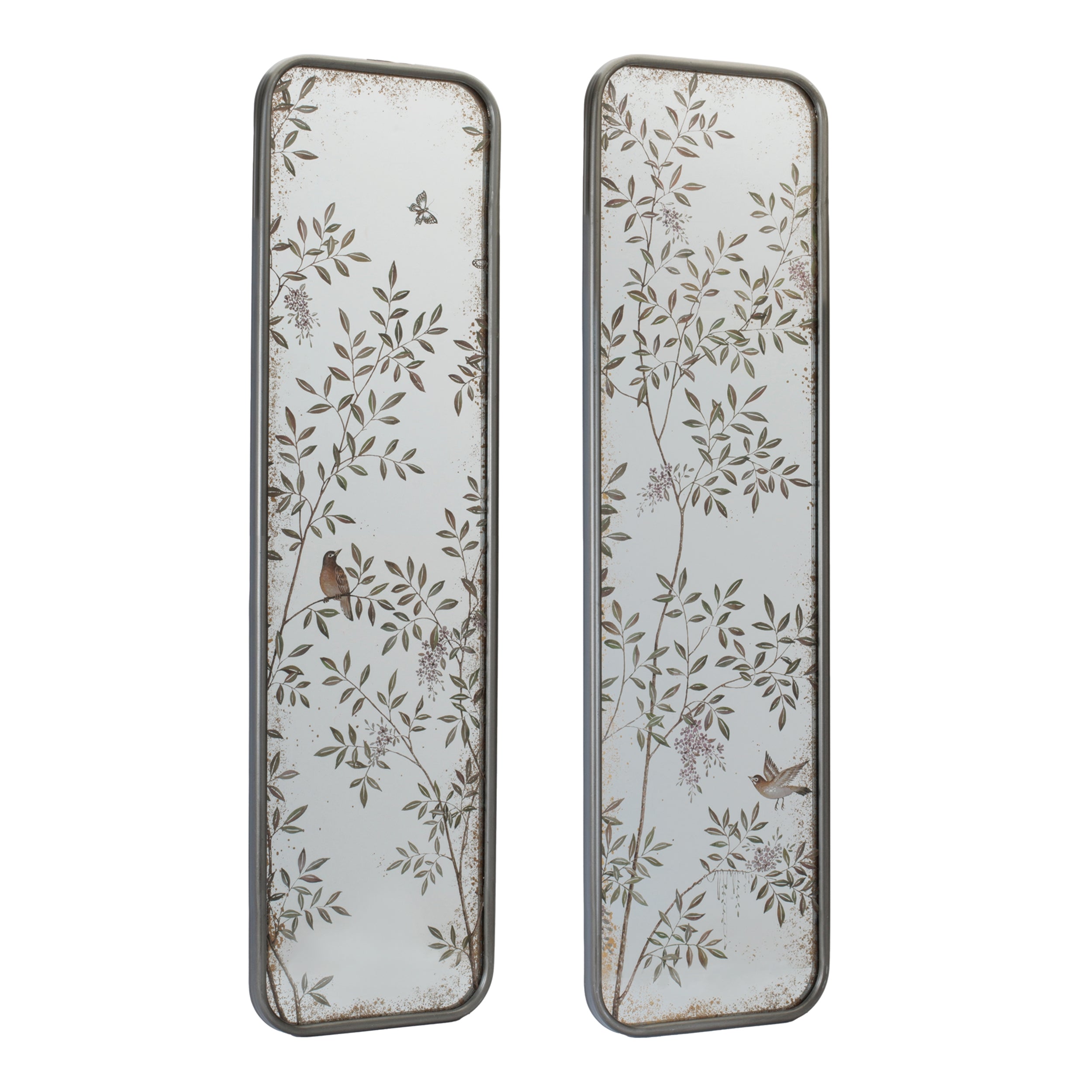 Wall Mirror (2 Asst) 10"L x 36"H Wood/Metal/Glass