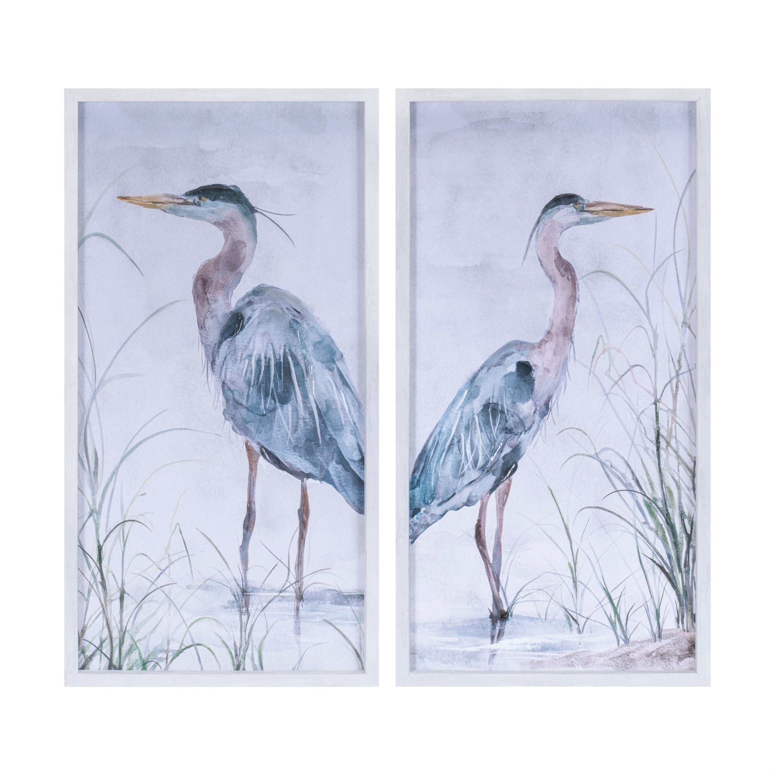Framed Heron Print (S/2)