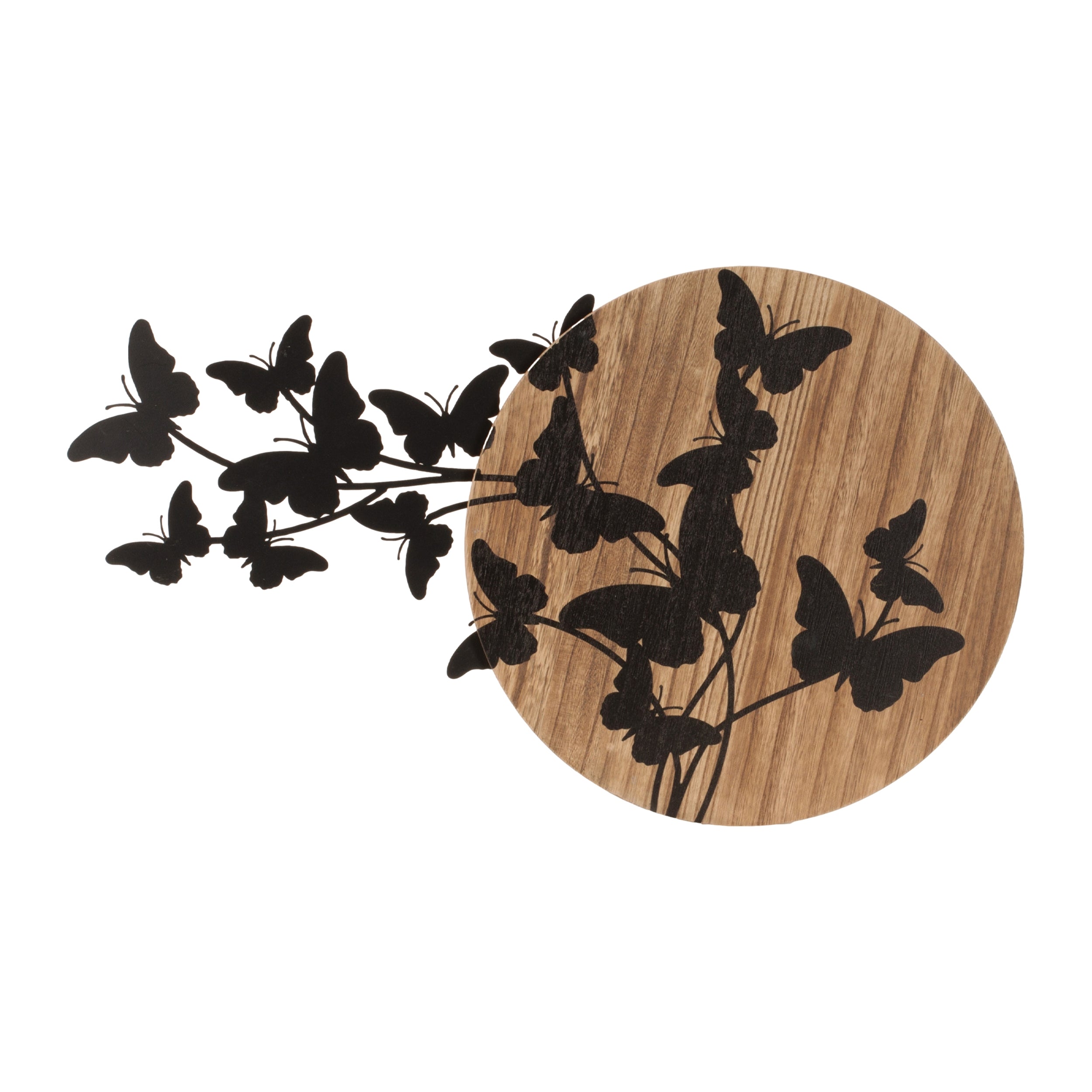 Butterfly Plaque 24"L x 14"H Wood/Metal