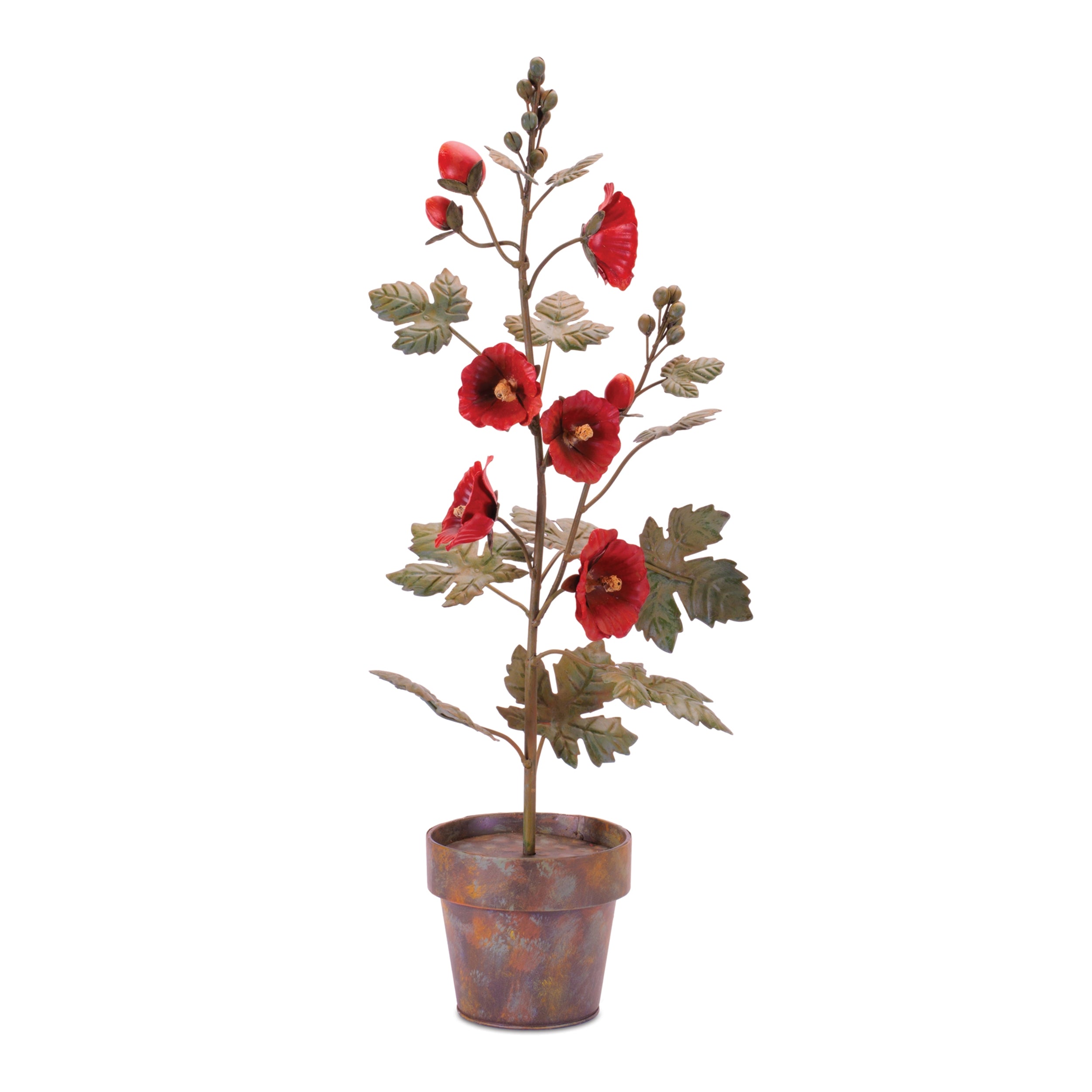 Potted Poppy 24.5”H Iron