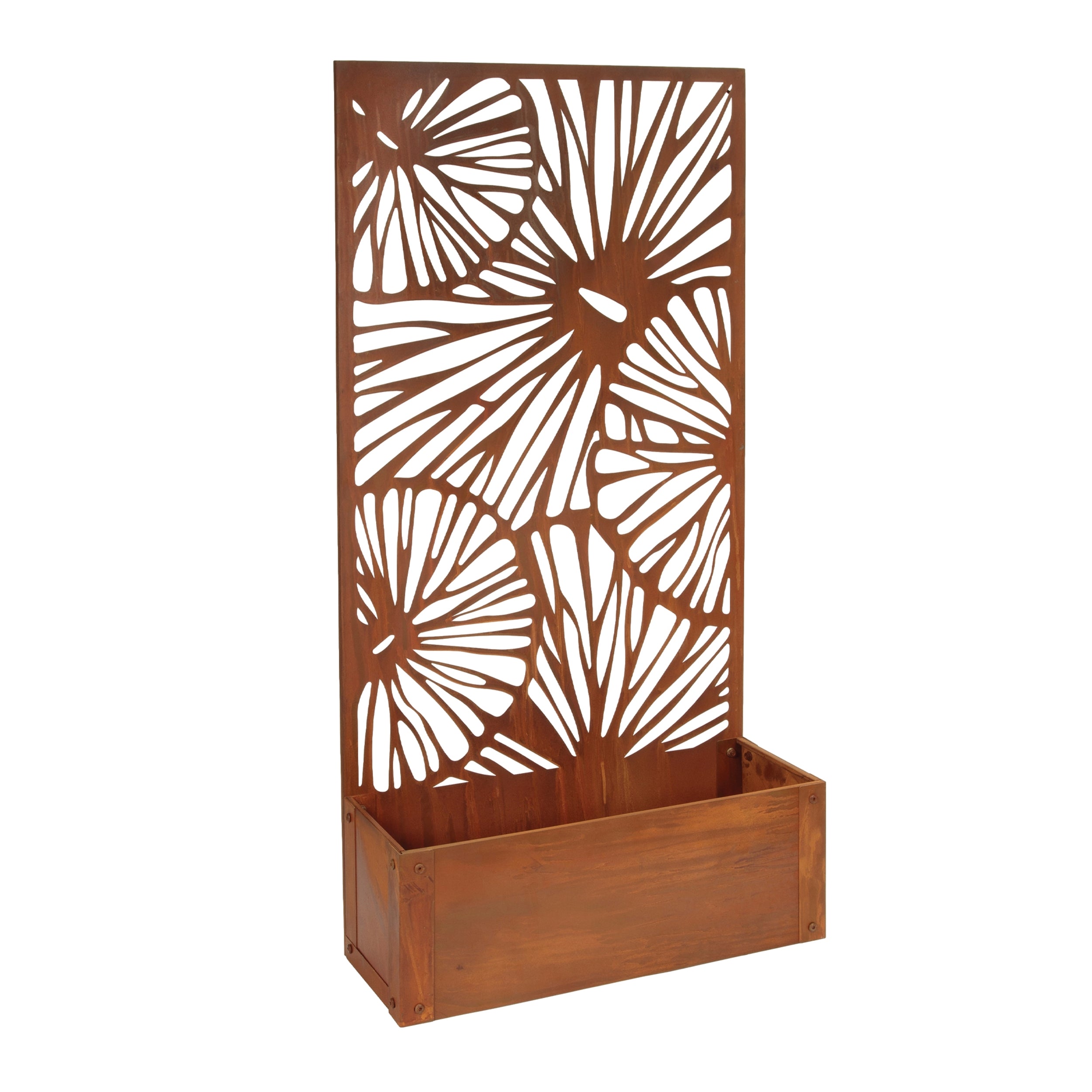 Planter w/Garden Screen 22.5"L x 8.5"W x 47"H Iron