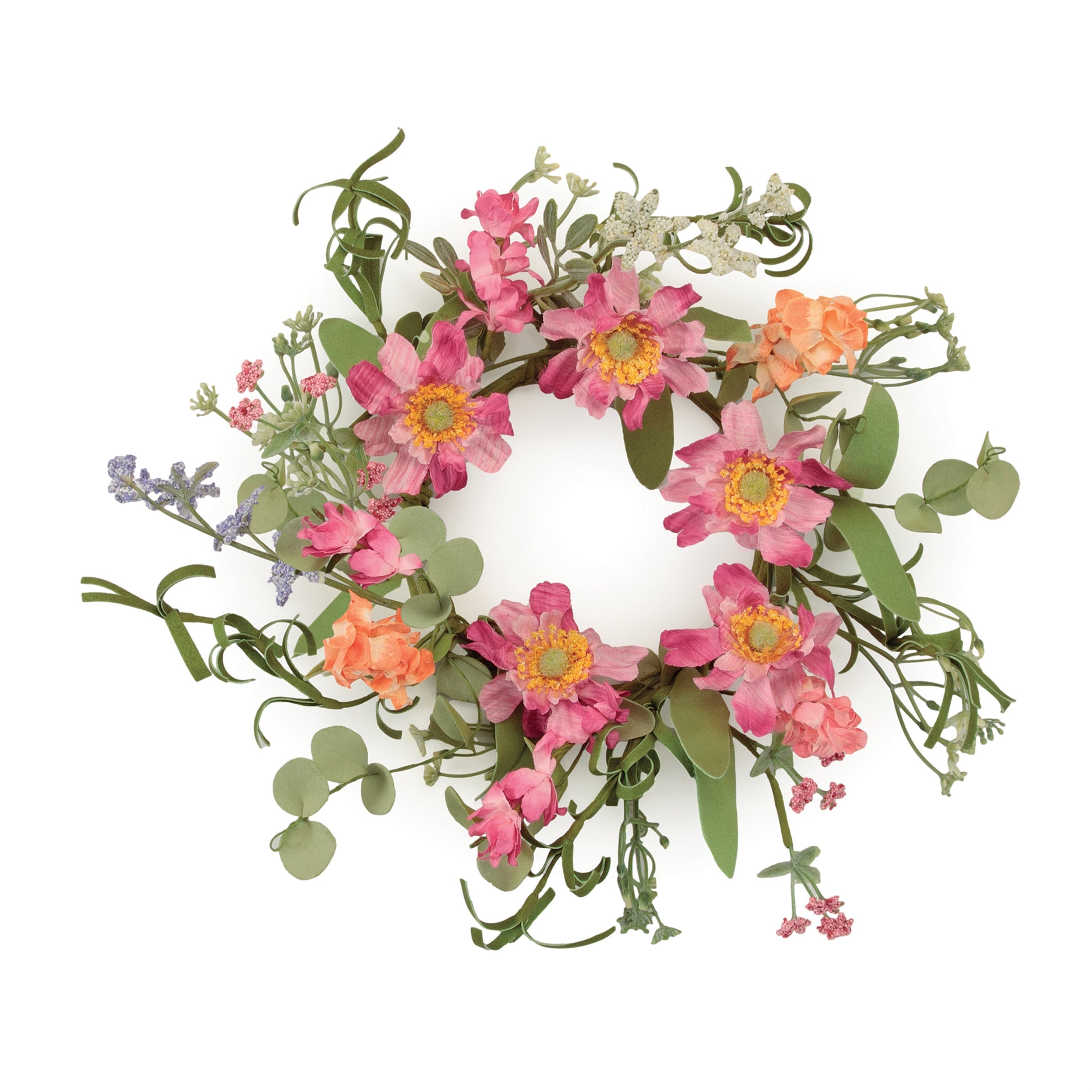 Mixed Floral Wreath 11"D x Polyester (Fits a 4" Candle)