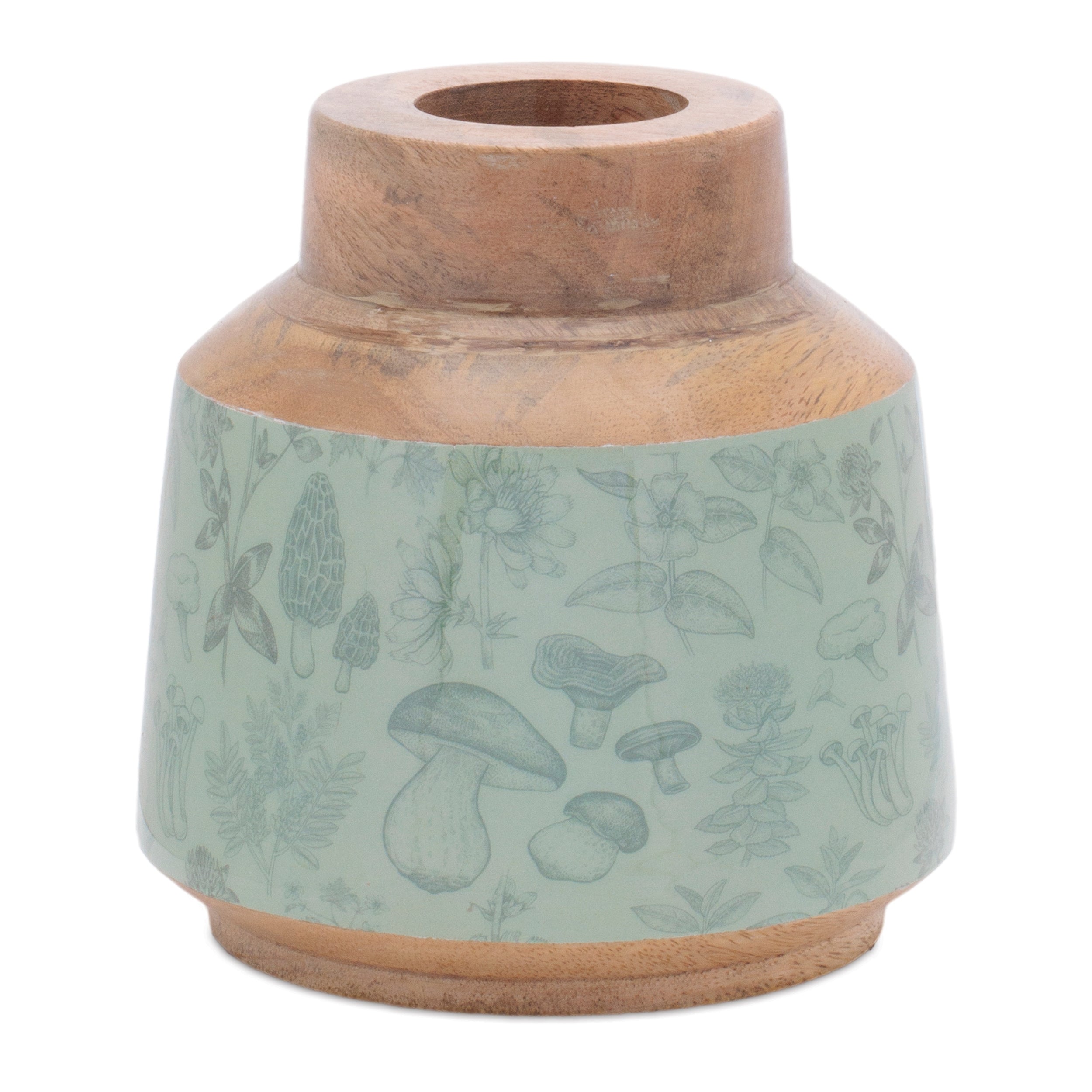Vase 6"D x 6"H Wood/Paper