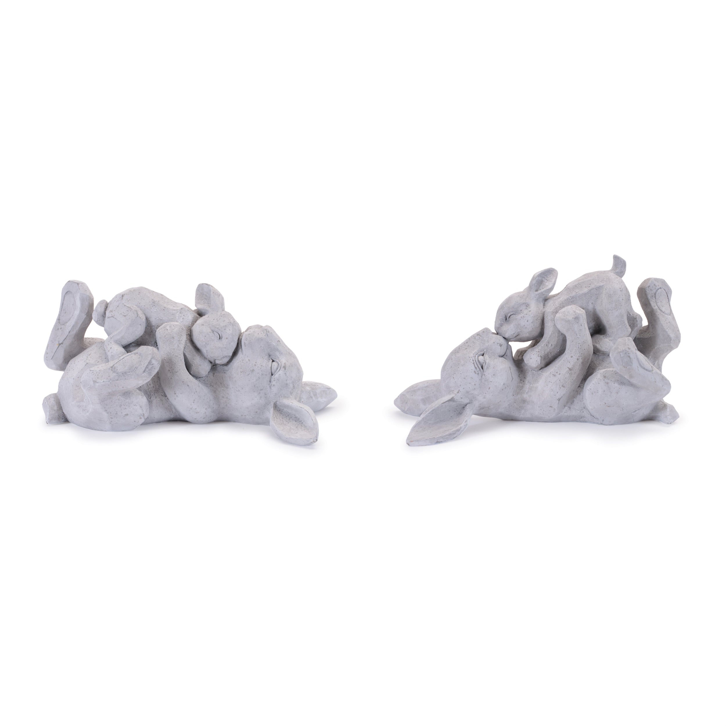 Rabbit w/Bunny (2 Asst) 11"L x 5.25"H, 11"L x 6.5"H Resin