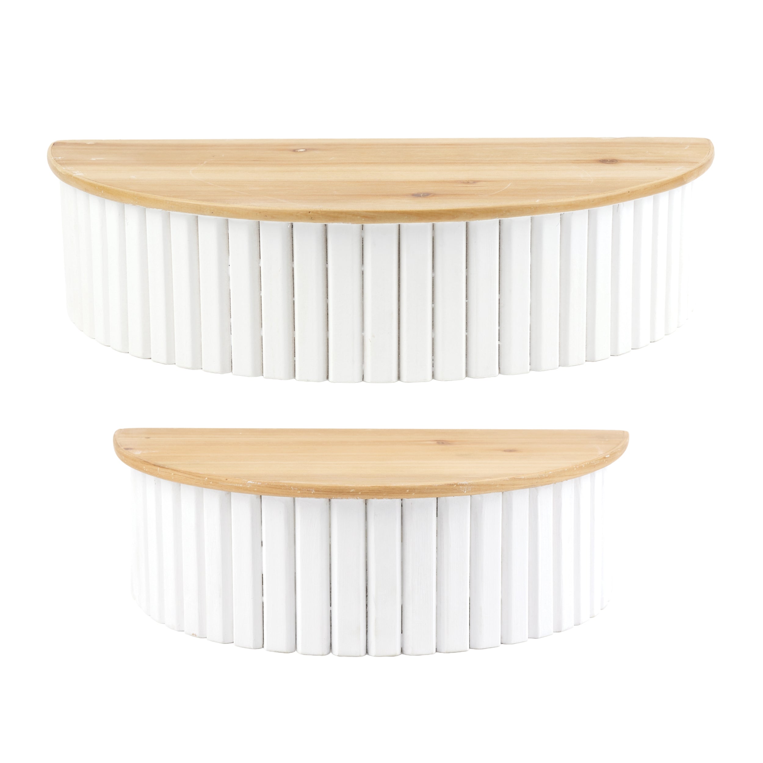 Wall Shelf (Set of 2) 12"L x 6"W x 4"H, 16"L x 8"W x 4"H Wood