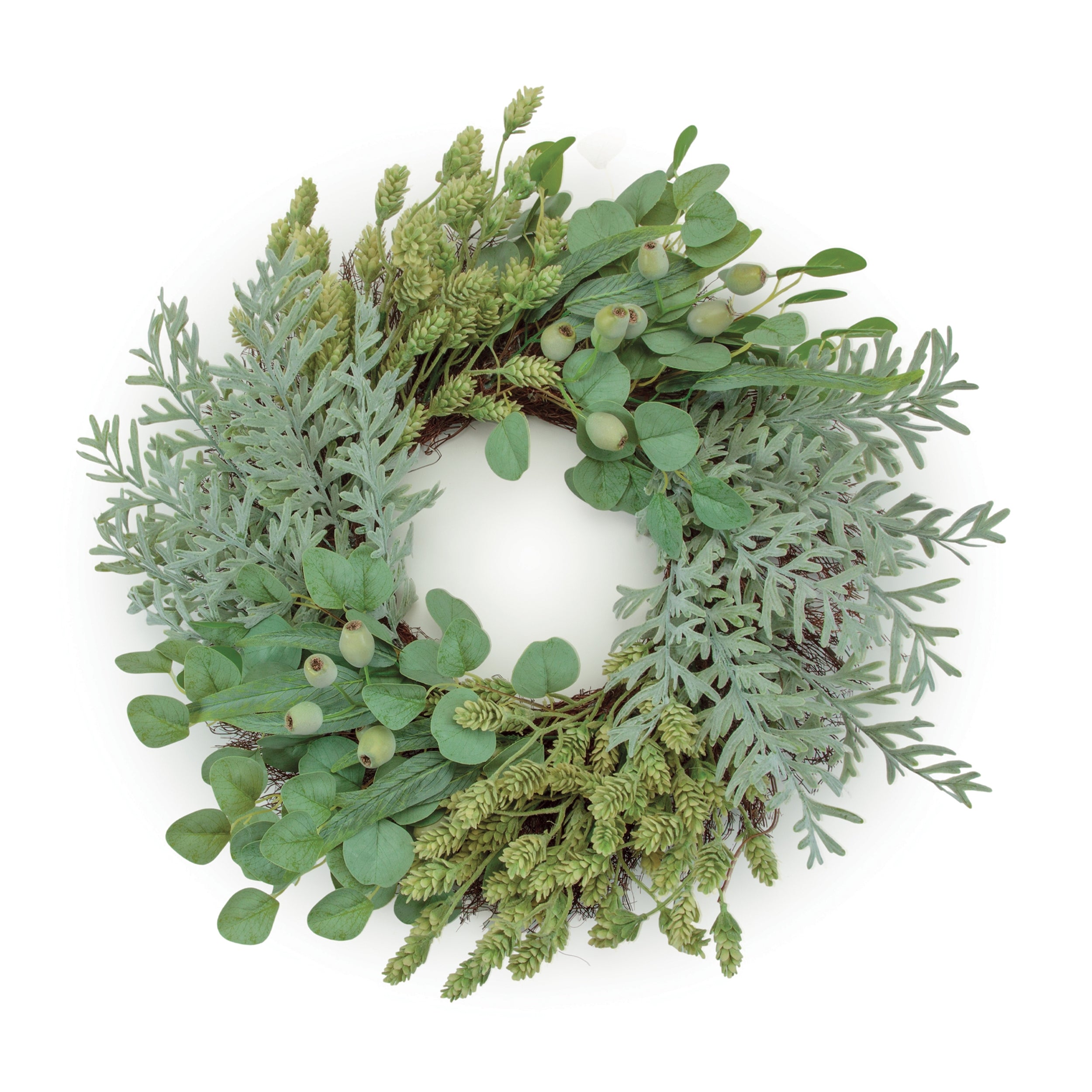 Mixed Foliage Wreath 26"D Faux Floral Materials