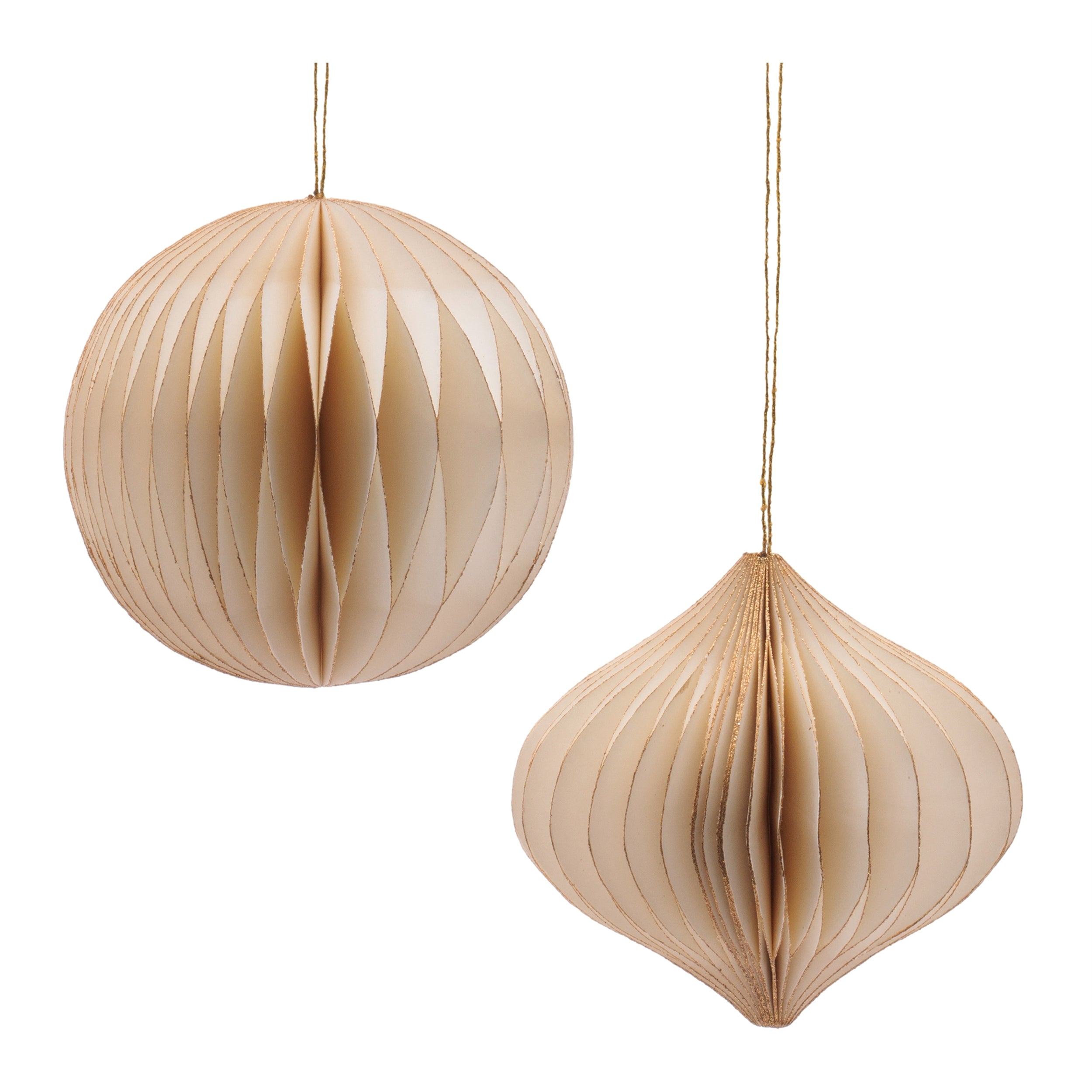 Ornament (2 set of) 4"D, 4.75"H Paper