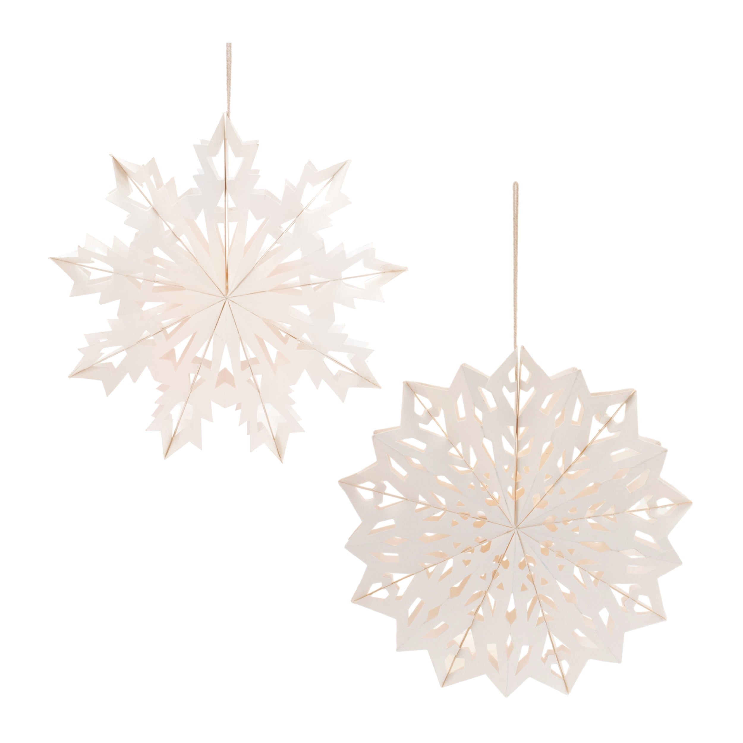 Snowflake Ornament (2 set of) 9.5”H Paper