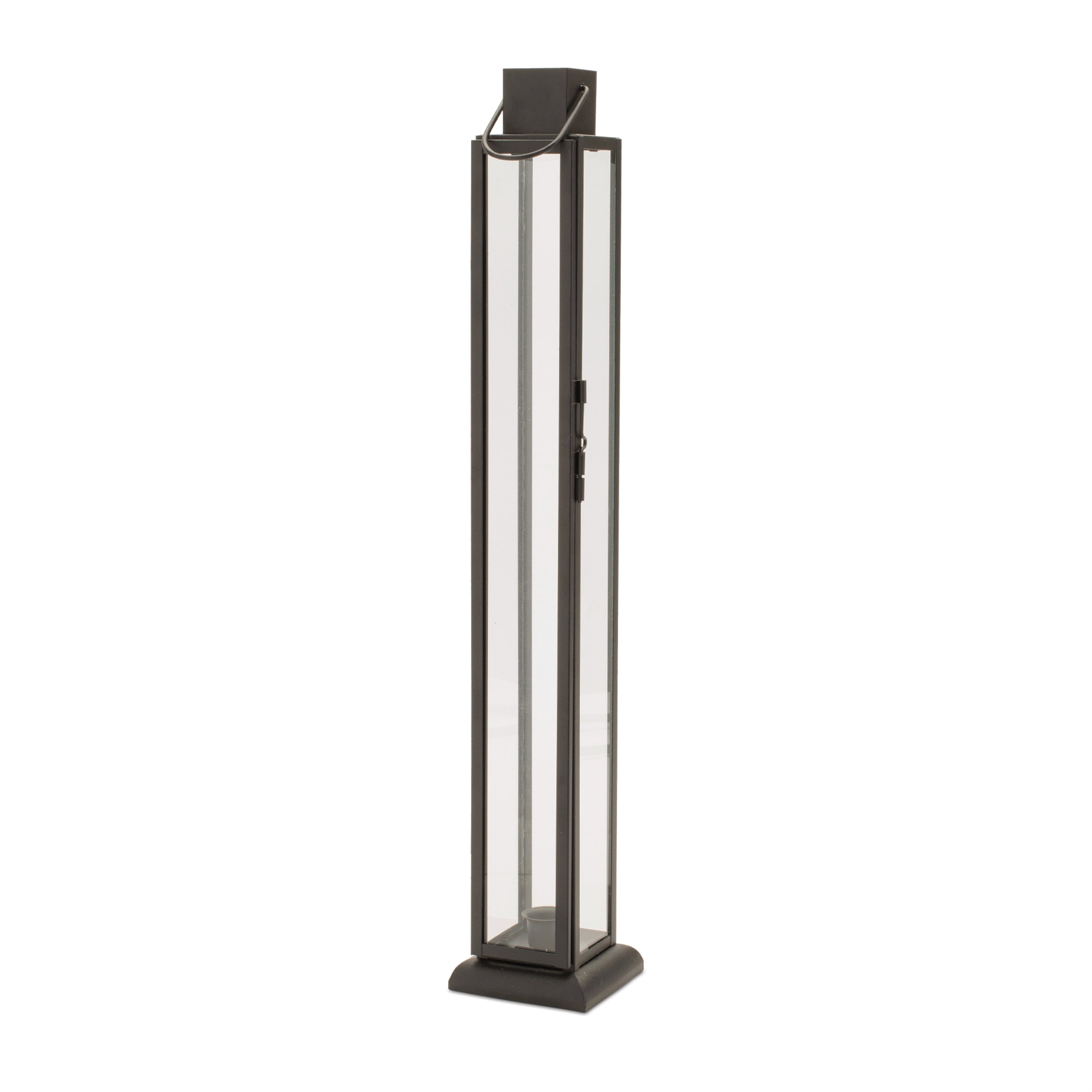 Lantern 21.5”H Iron/Glass