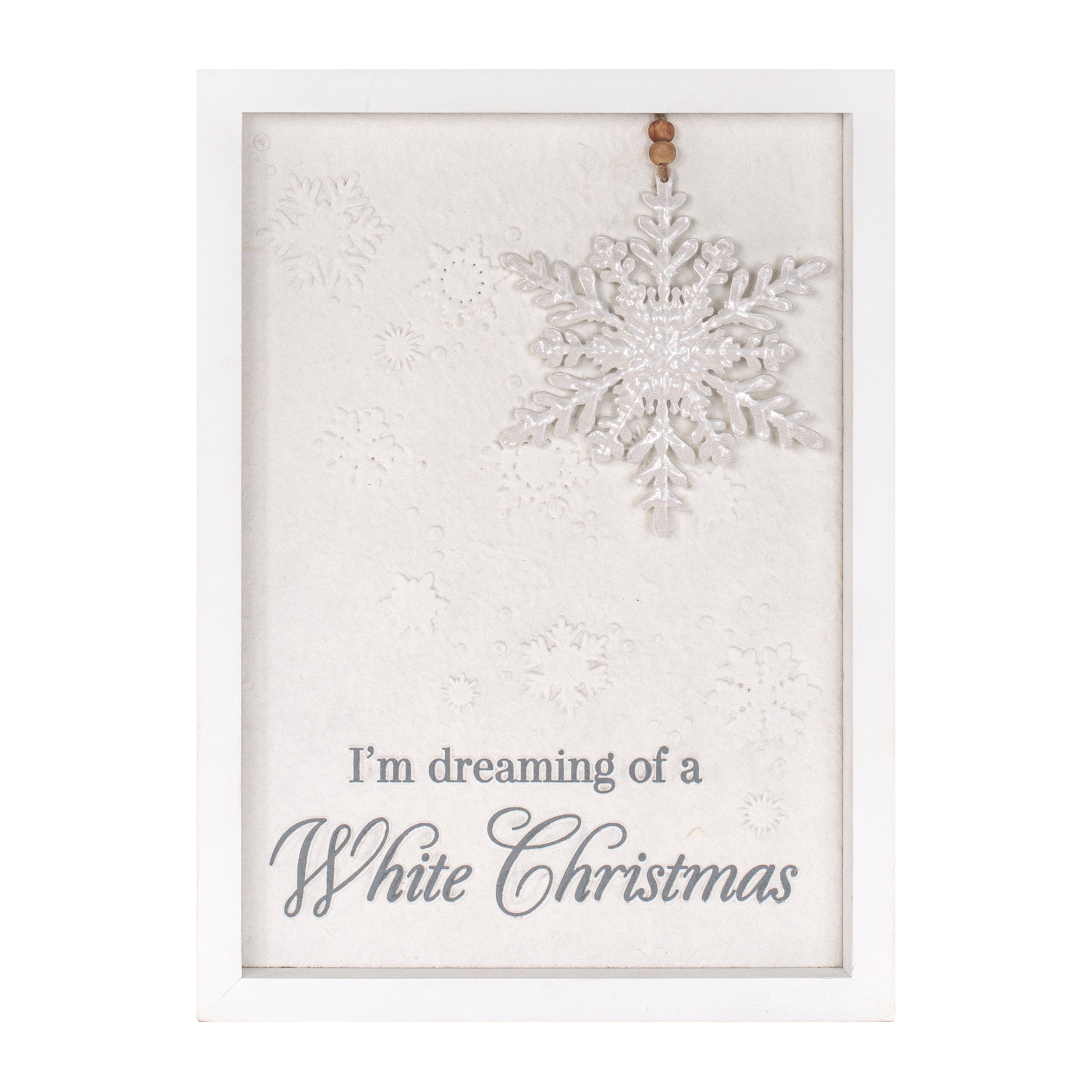 Dreaming of a White Christmas Frame 8.75"L x 12"H MDF/Wood