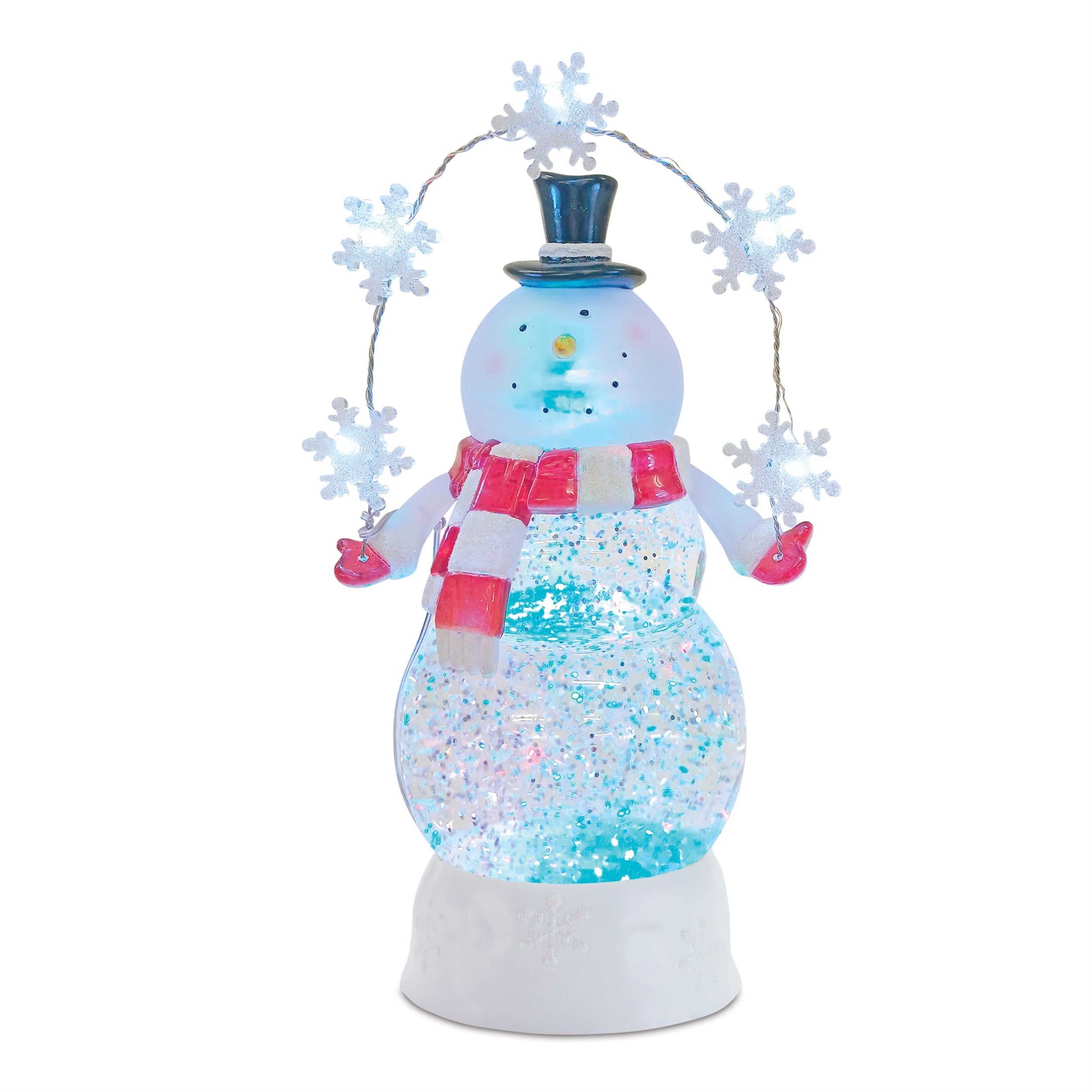 Snowman Snow Globe 9.5”H 3 AA Batteries Not Included