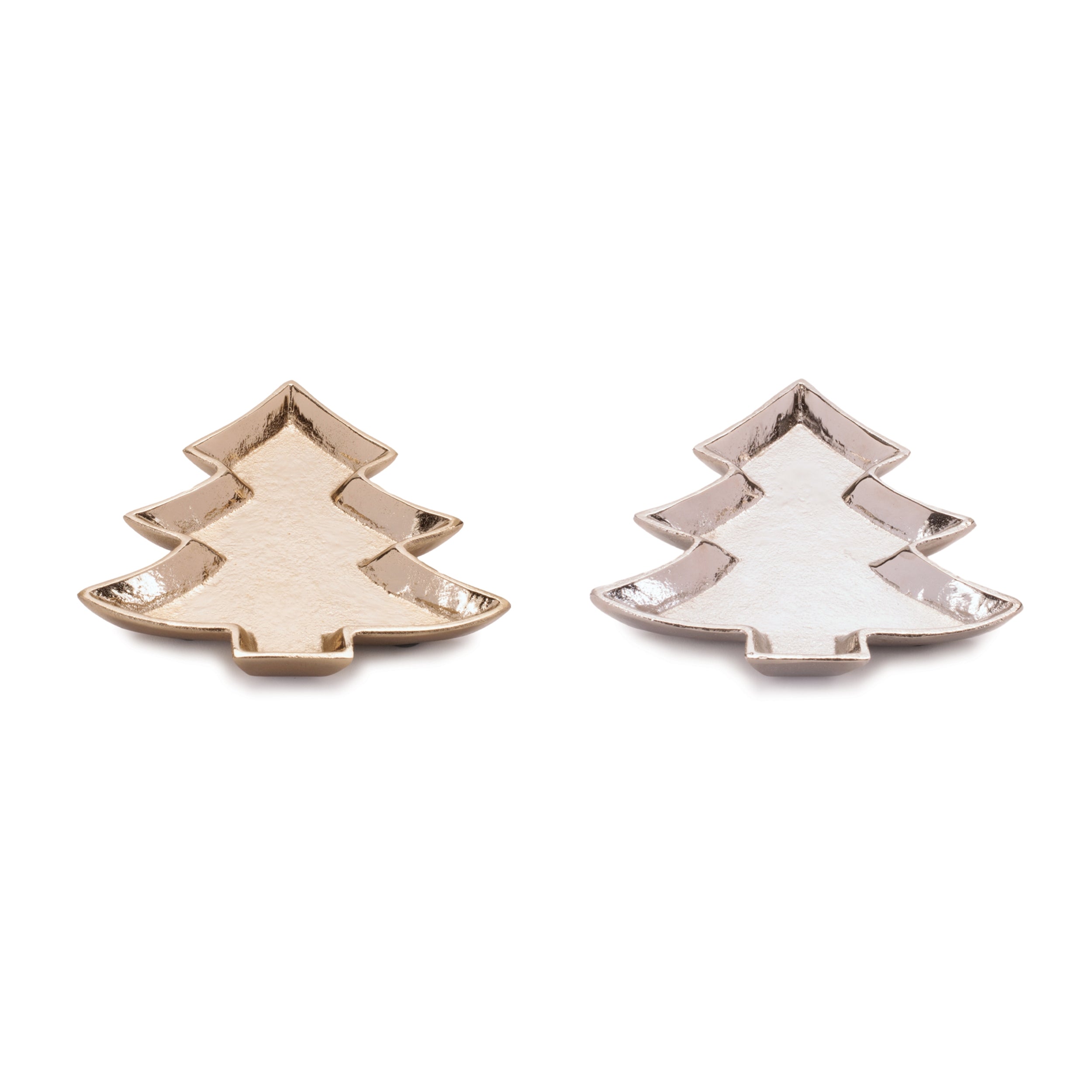Tree Trinket Tray (2 set of) 5"L x 0.75"H Aluminum
