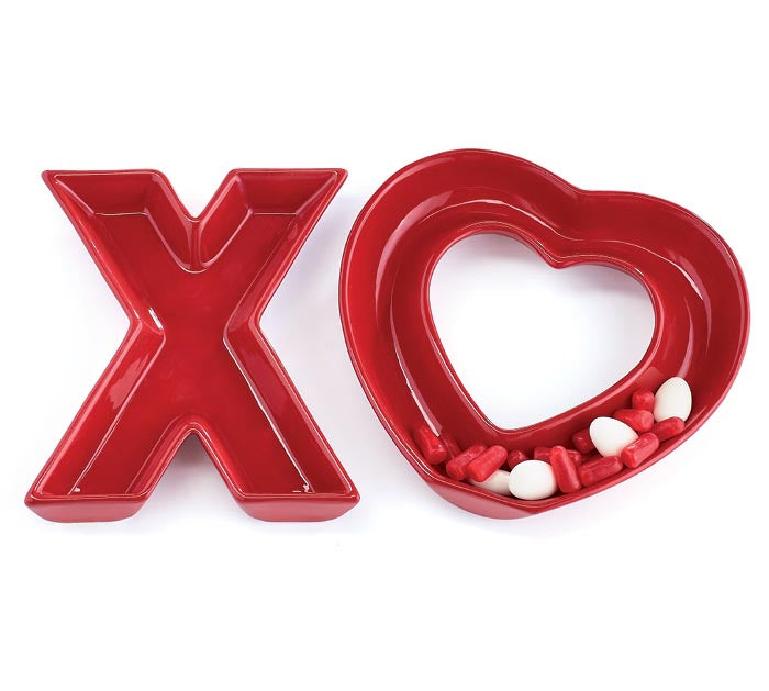 XO Shape Red Candy Dishes