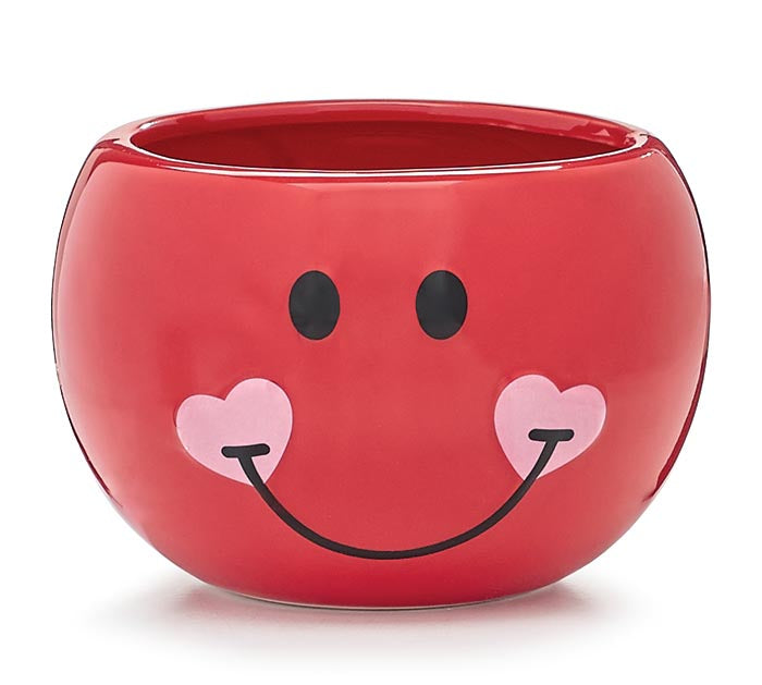 Smiley Face Ceramic Planter