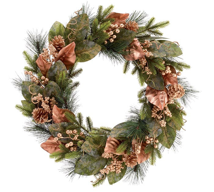 24" Gilded Bronze Holiday Wreath