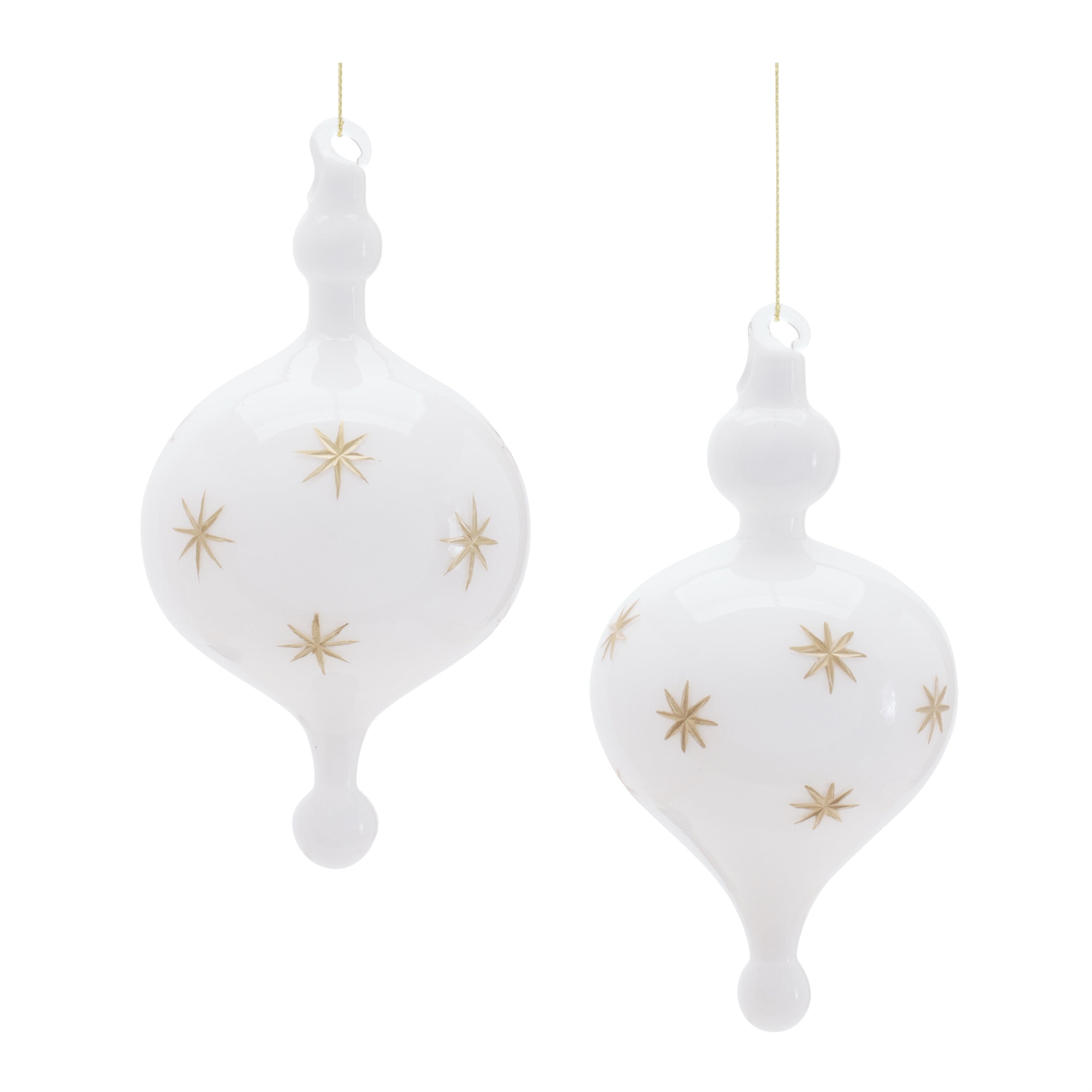 Ornament (2 set of) 5”H Glass