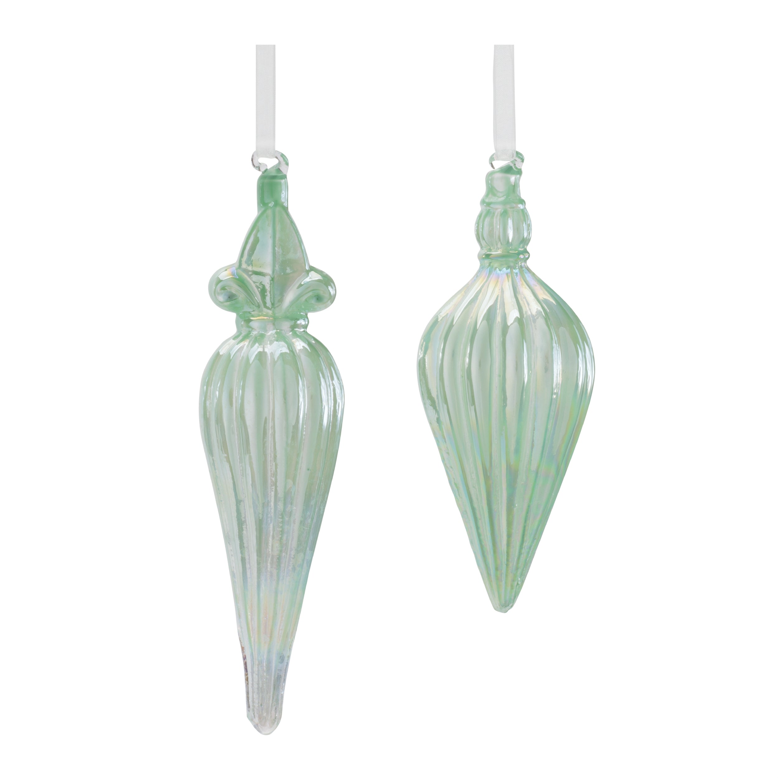 Drop Ornament (2 set of) 6"H, 8"H Glass