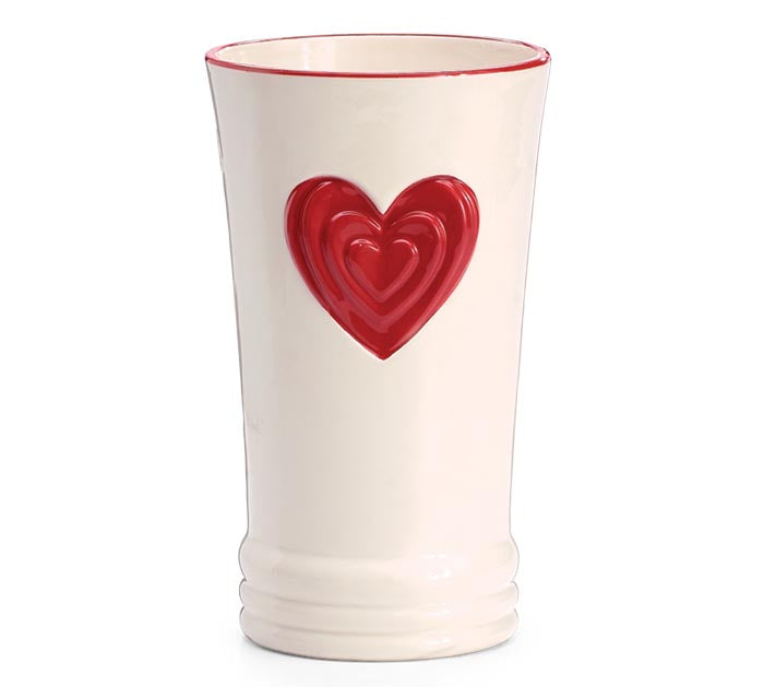 Layered Red Heart Vase