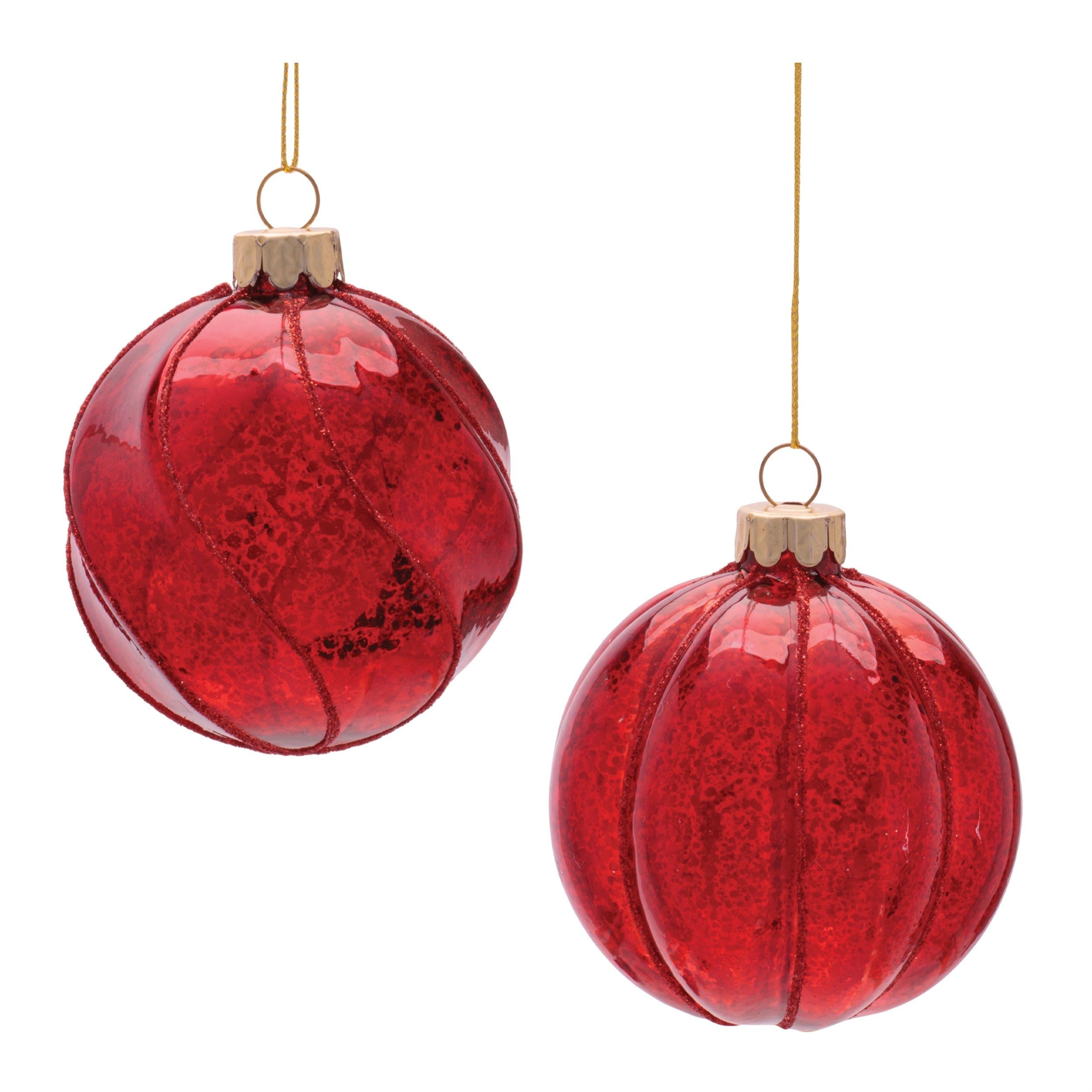 Ball Ornament (2 set of) 3”D Glass