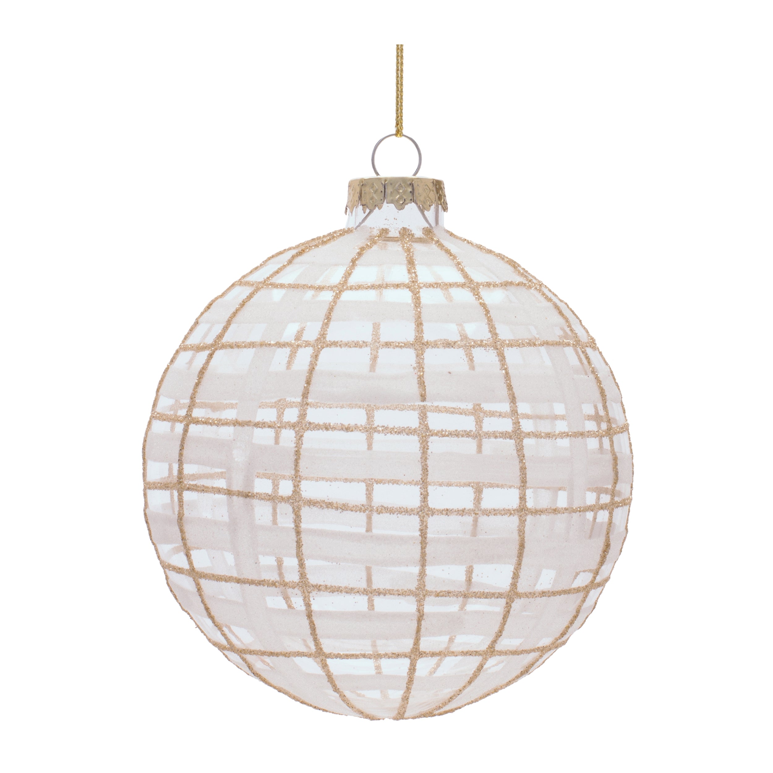 Ball Ornament 4”D Glass
