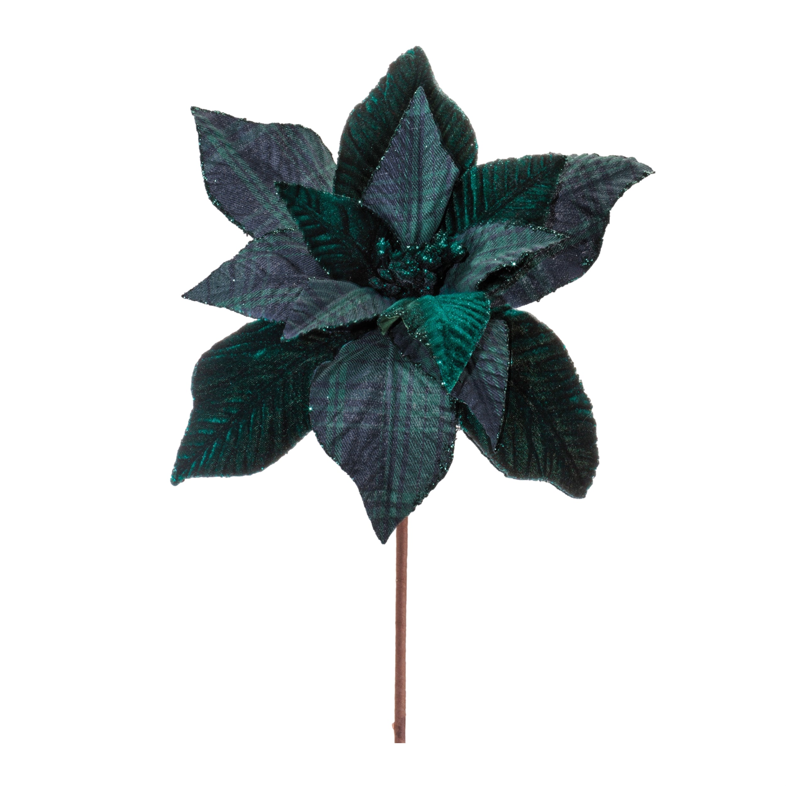 Plaid Poinsettia 25”H Polyester