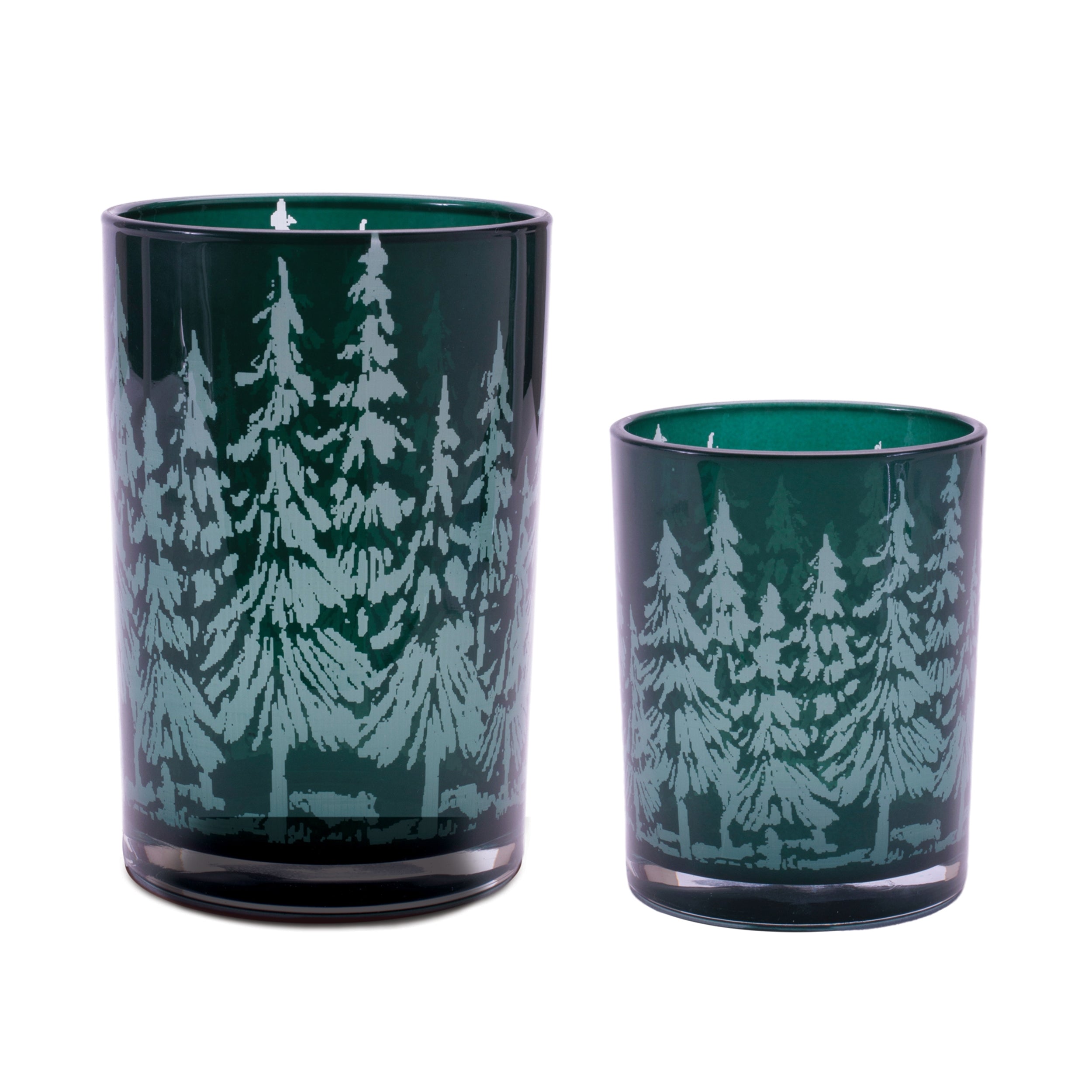 Candle Holder (Set of 2) 3.75"D x 5"H, 4.5"D x 7"H Glass