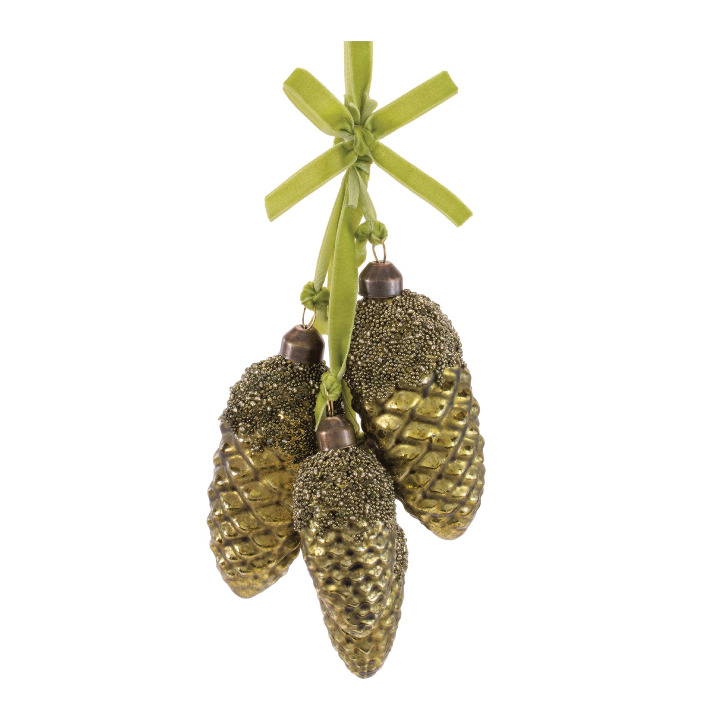 Pine Cone Drop 7”H Glass
