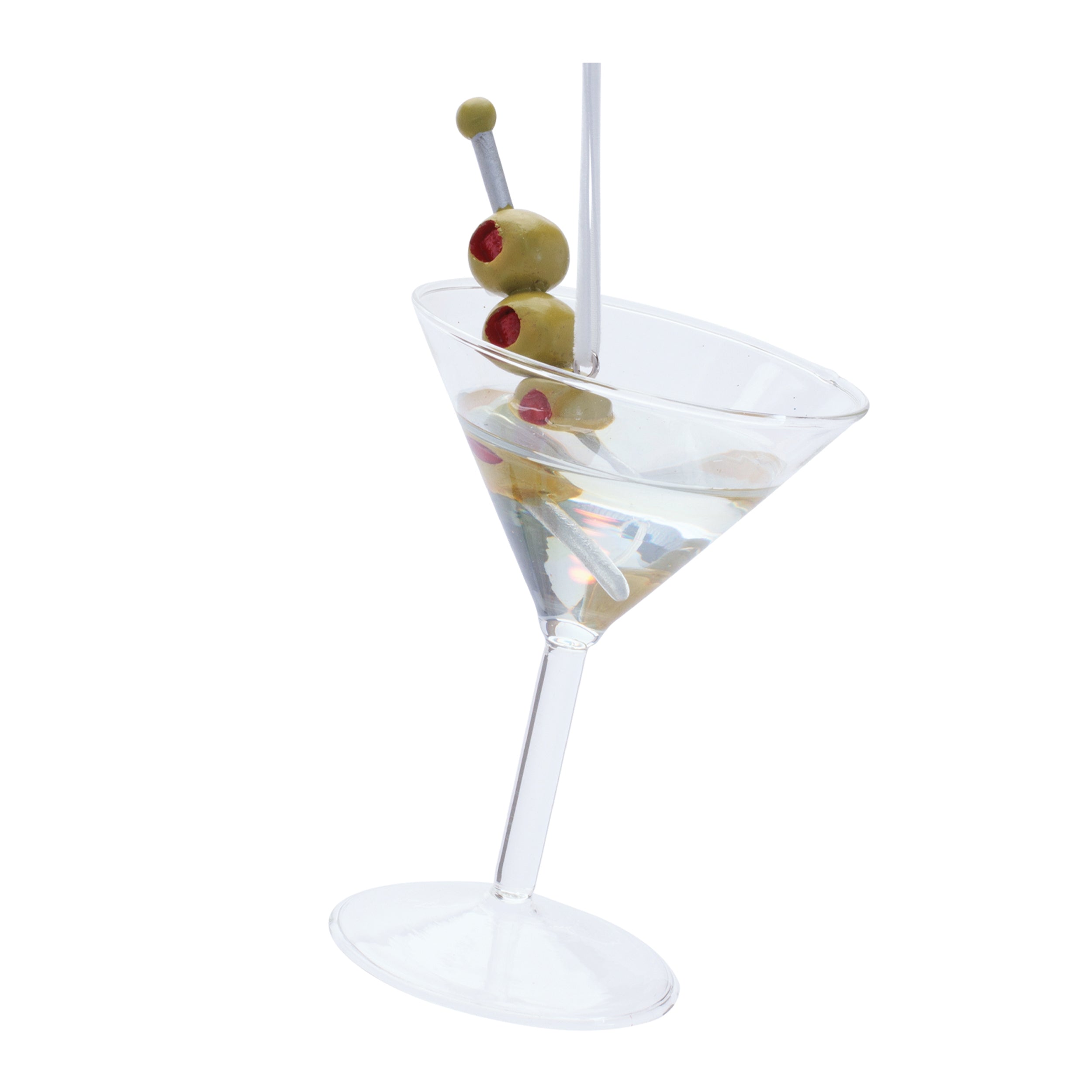 Martini Ornament 5.5”H Glass/