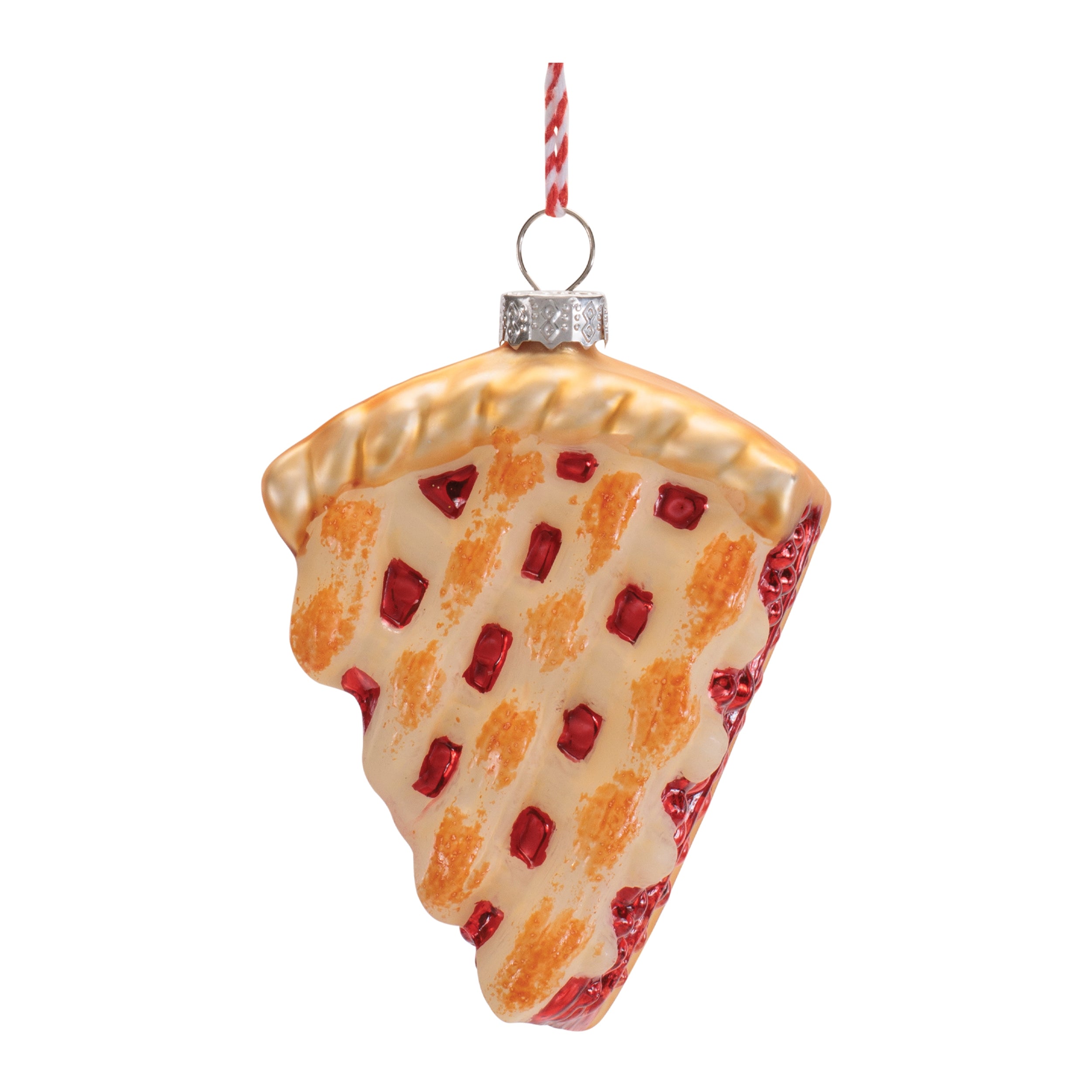 Slice of Pie Ornament 3”H Glass
